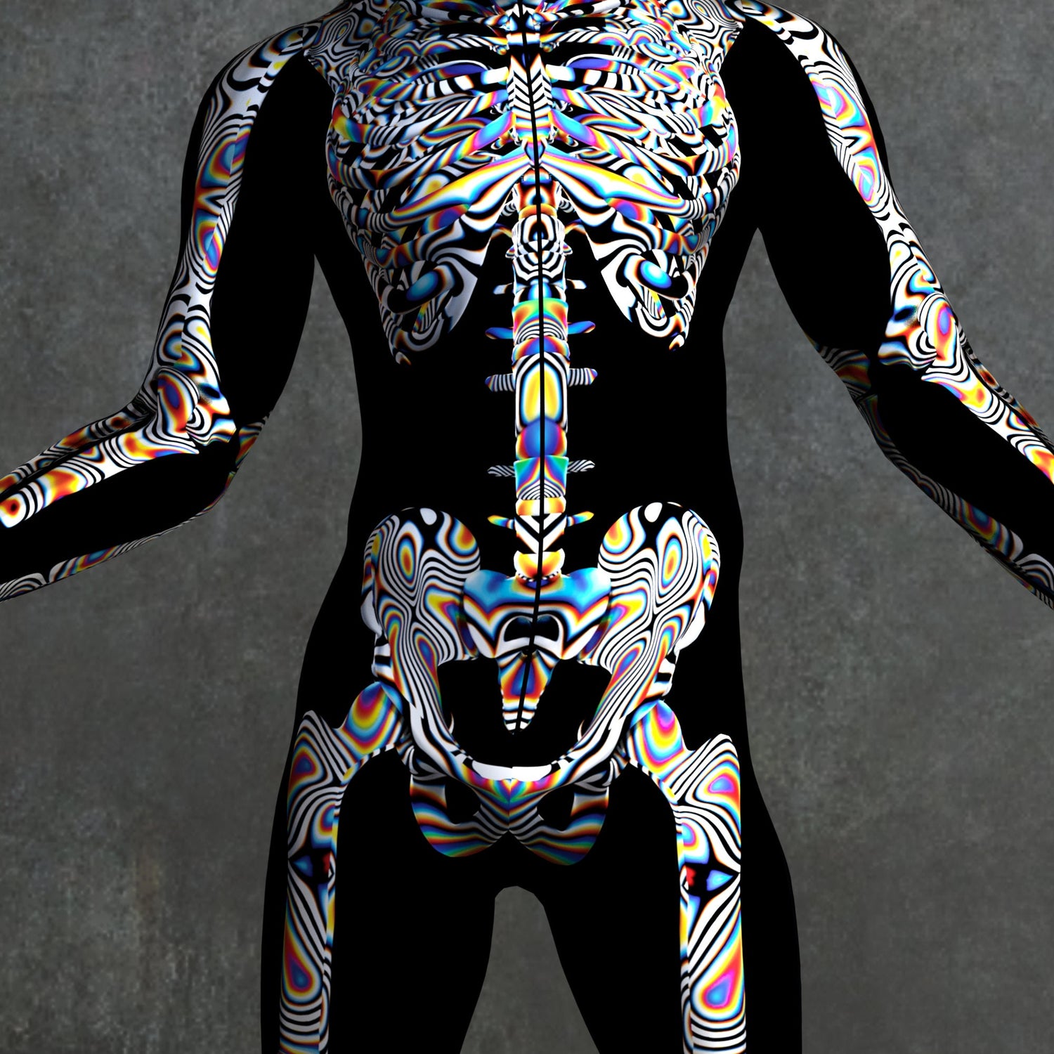 Universe Glitch Skeleton Male Costume
