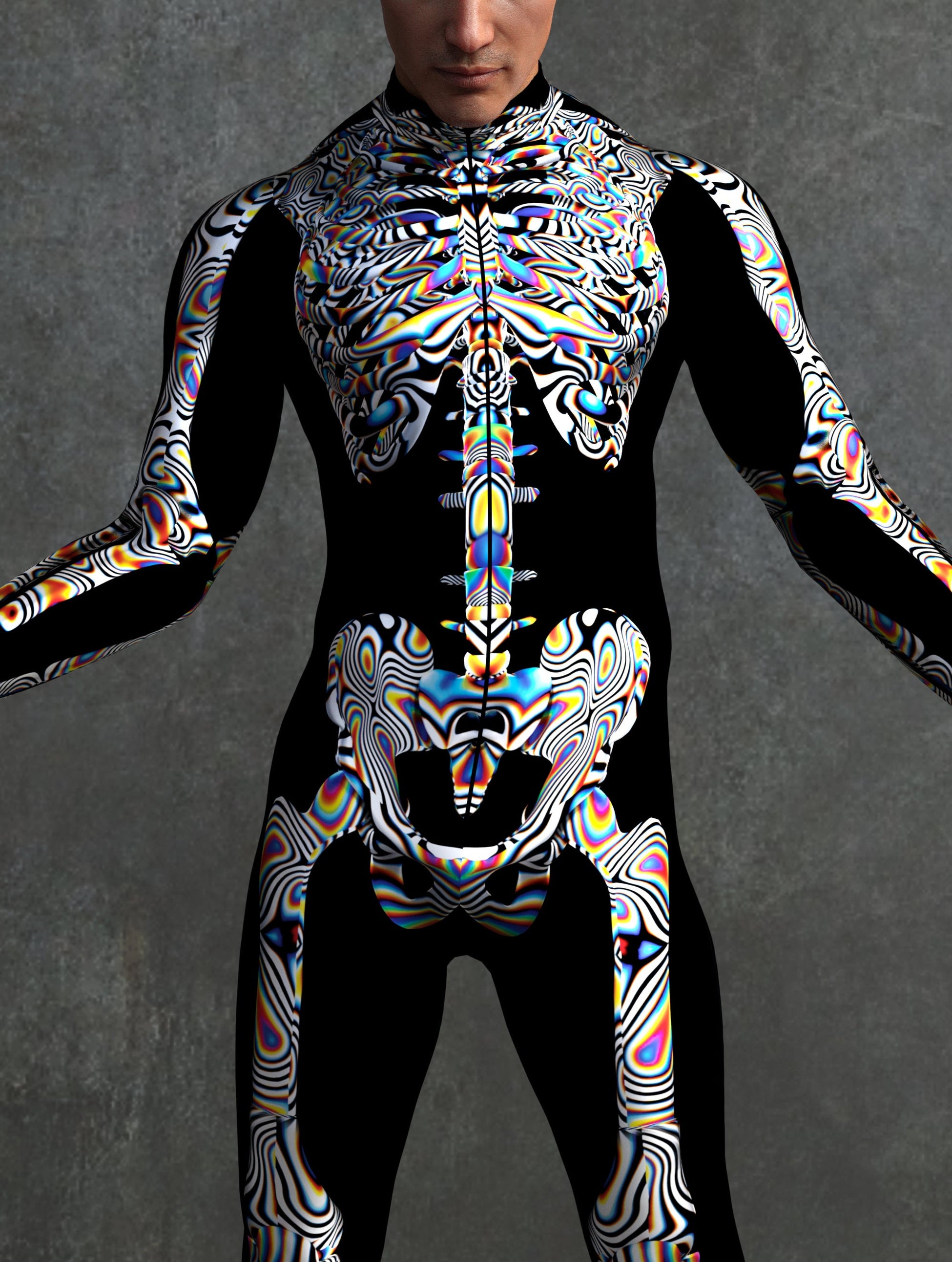 Universe Glitch Skeleton Male Costume 1