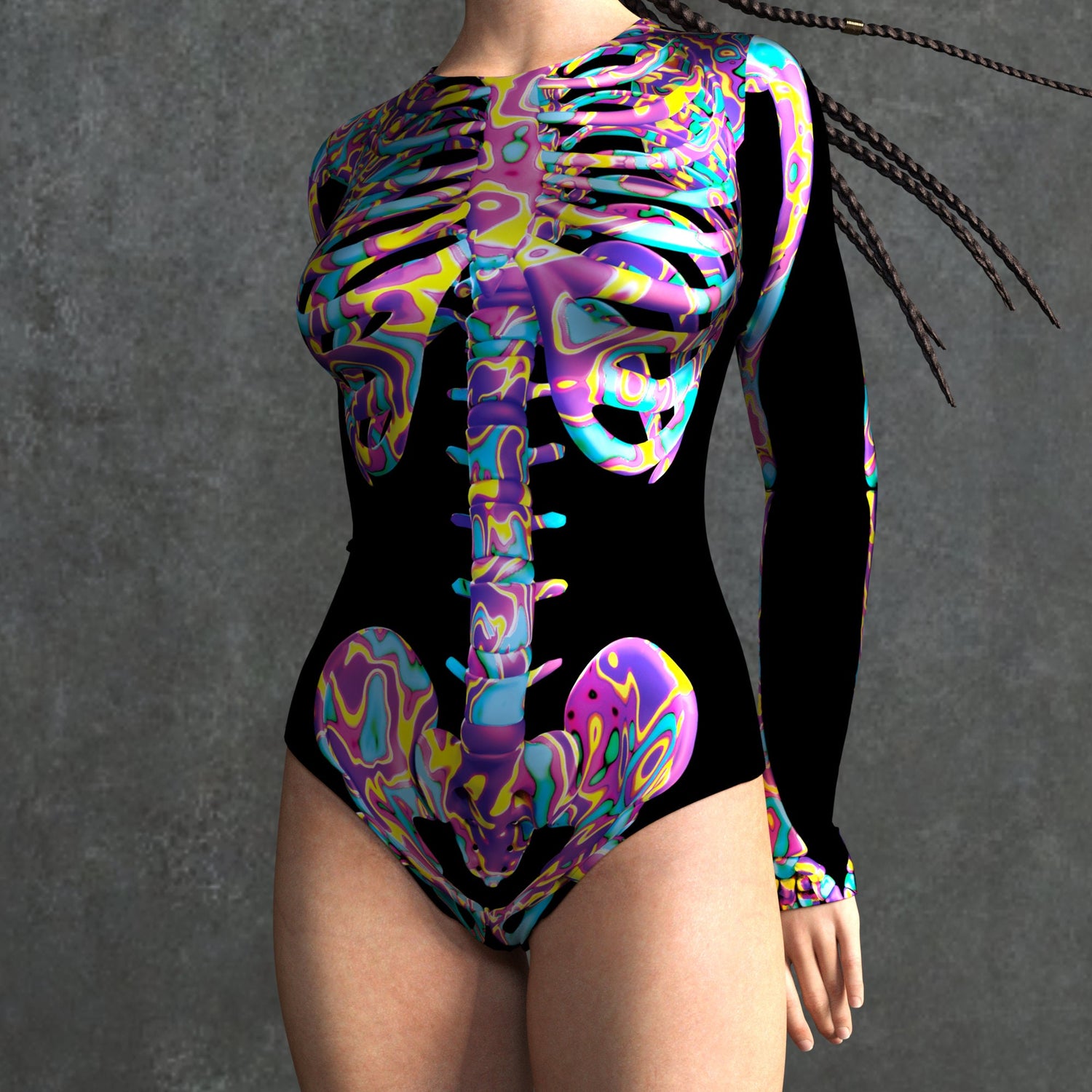 Psy Candy Skeleton Short Body Lycra