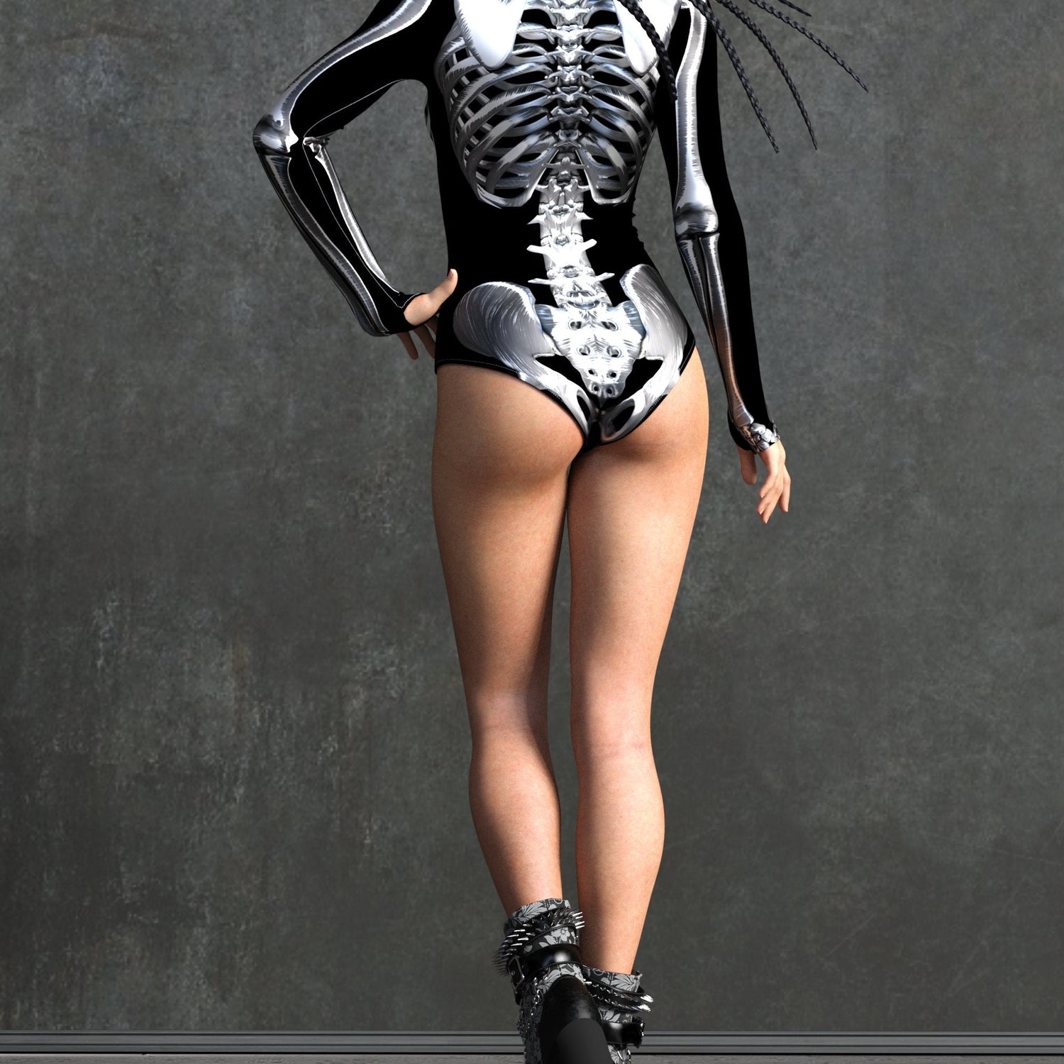 Silver Candy Skeleton Short Body Lycra