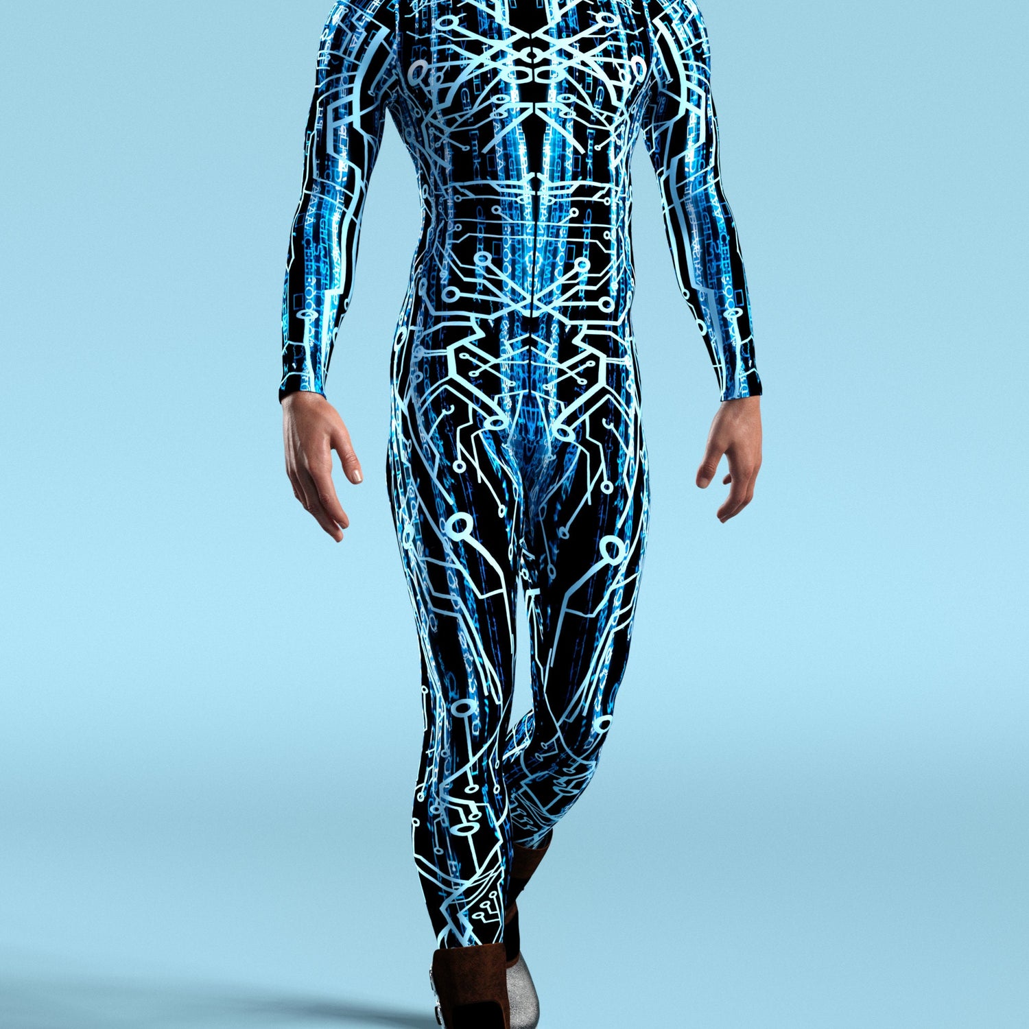 Men Agent Smith Blue Male Costume