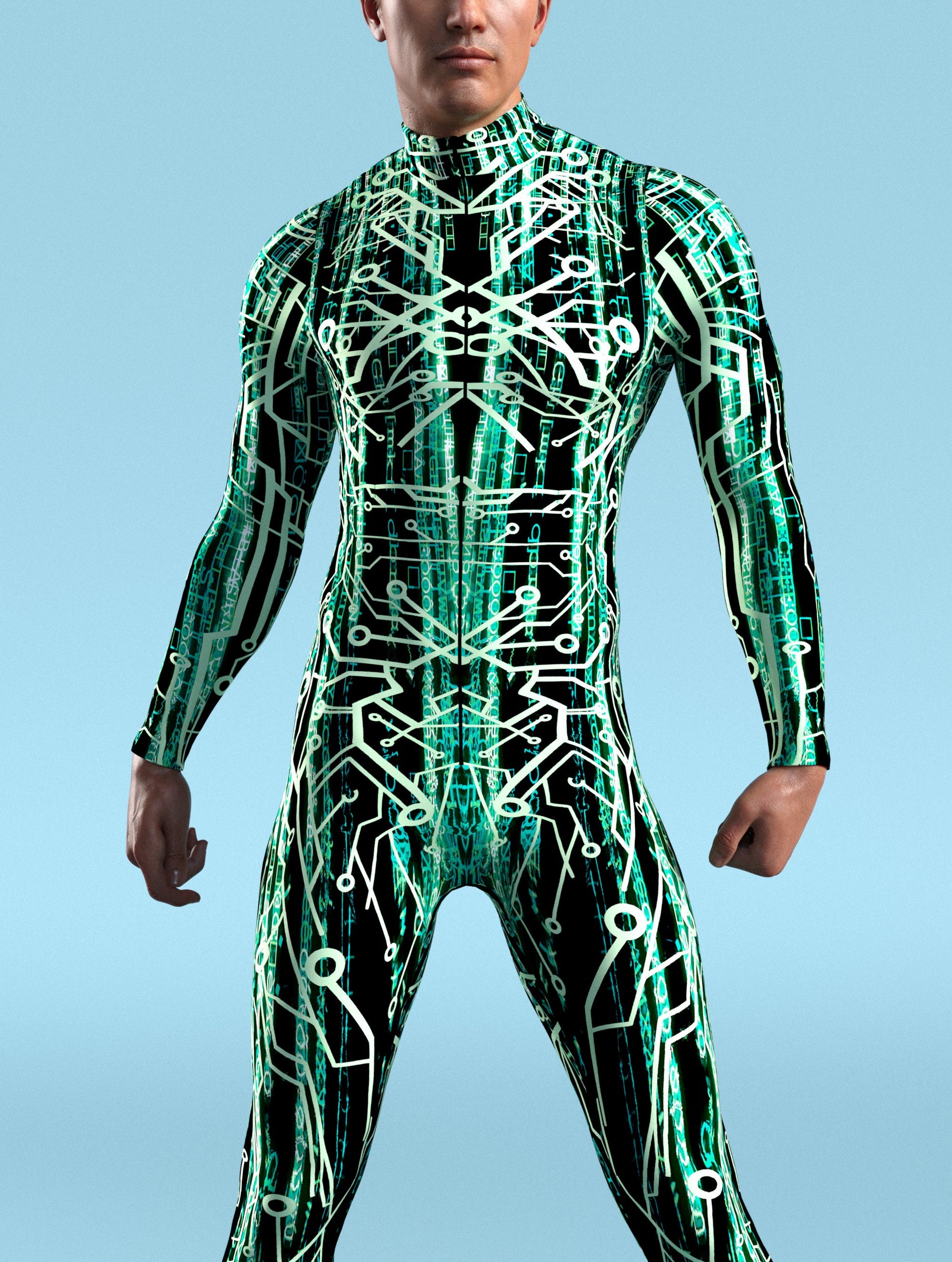 Agent Smith Green Male Costume 1