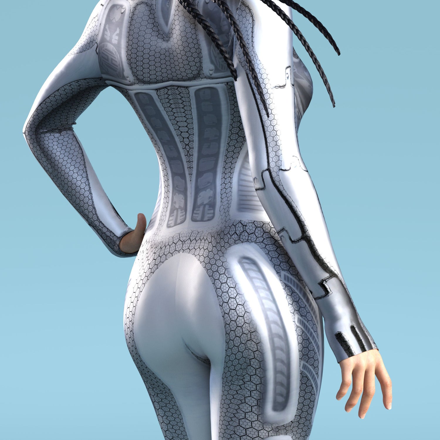 Sky Chaser Marbel Costume Silver
