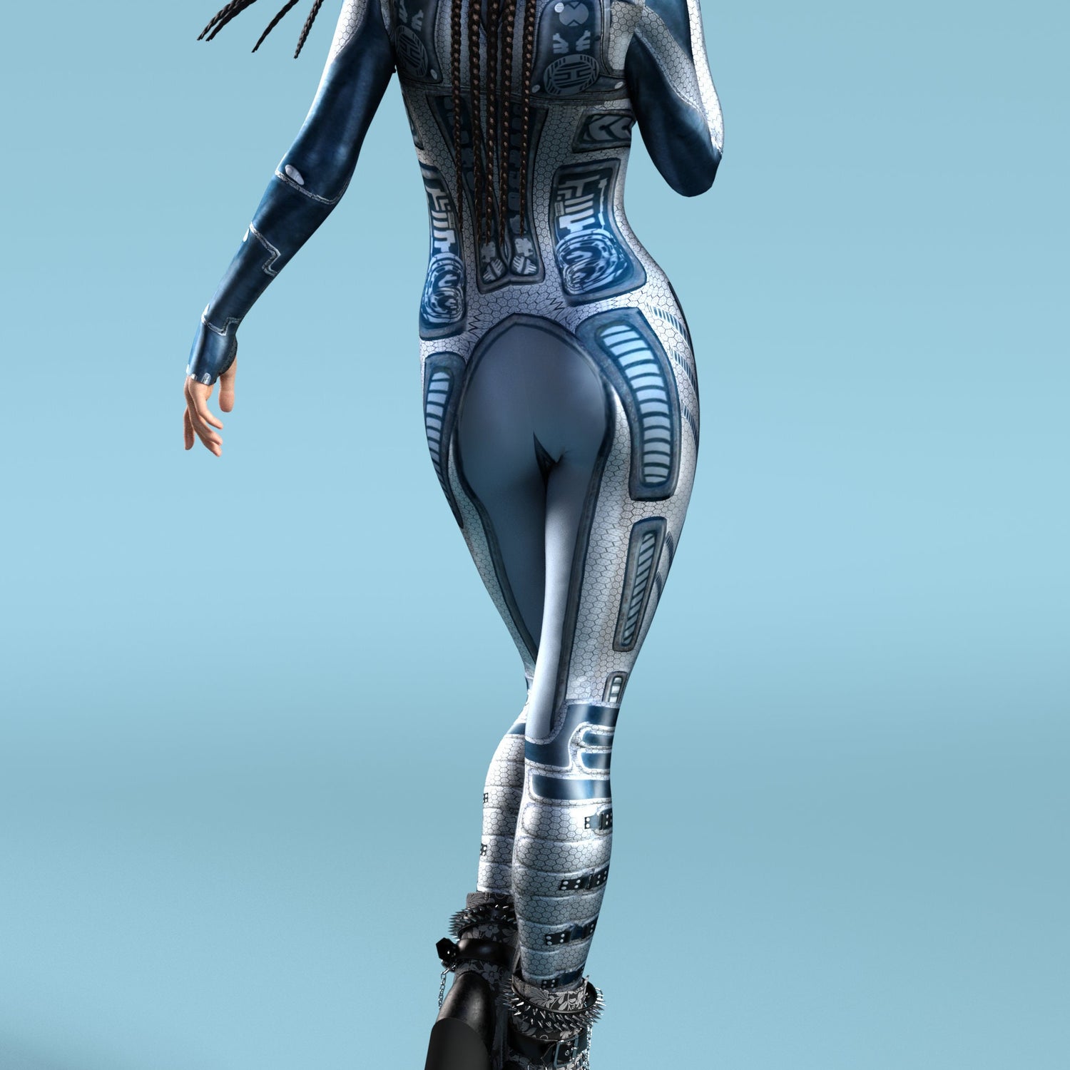 Sky Chaser Blue Costume Lycra