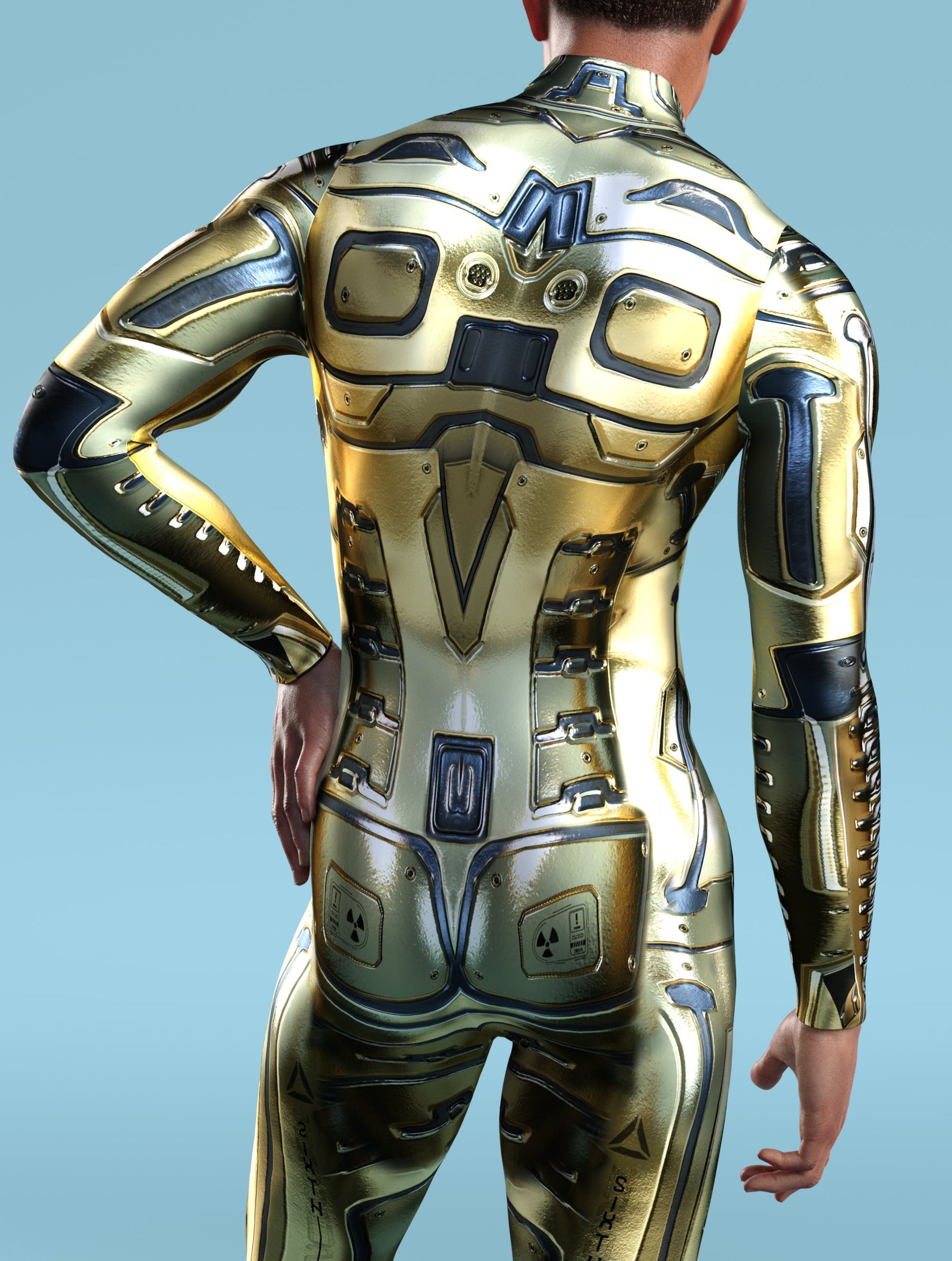 Gold Invader Male Costume 2