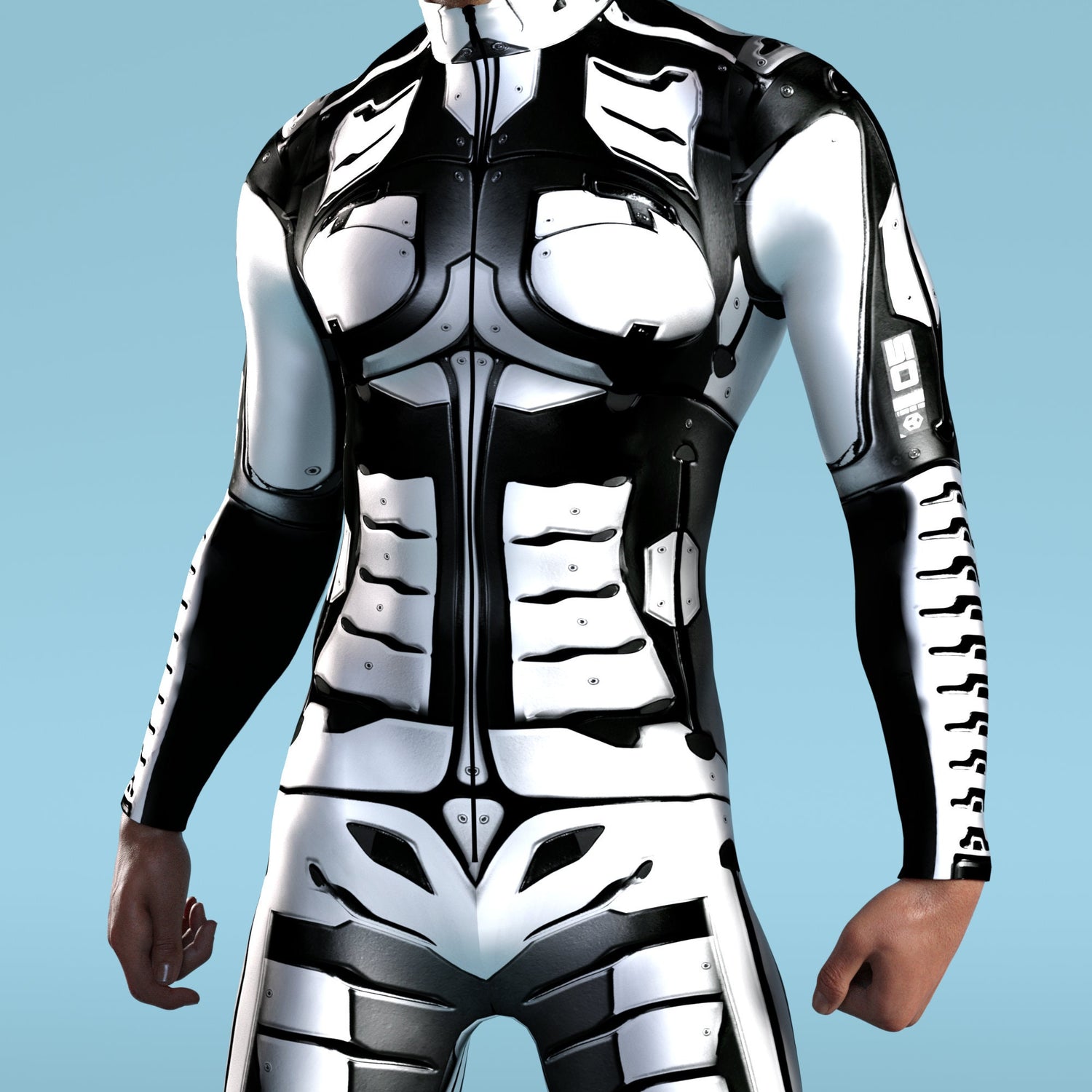 Invader Skin BnW Male Costume