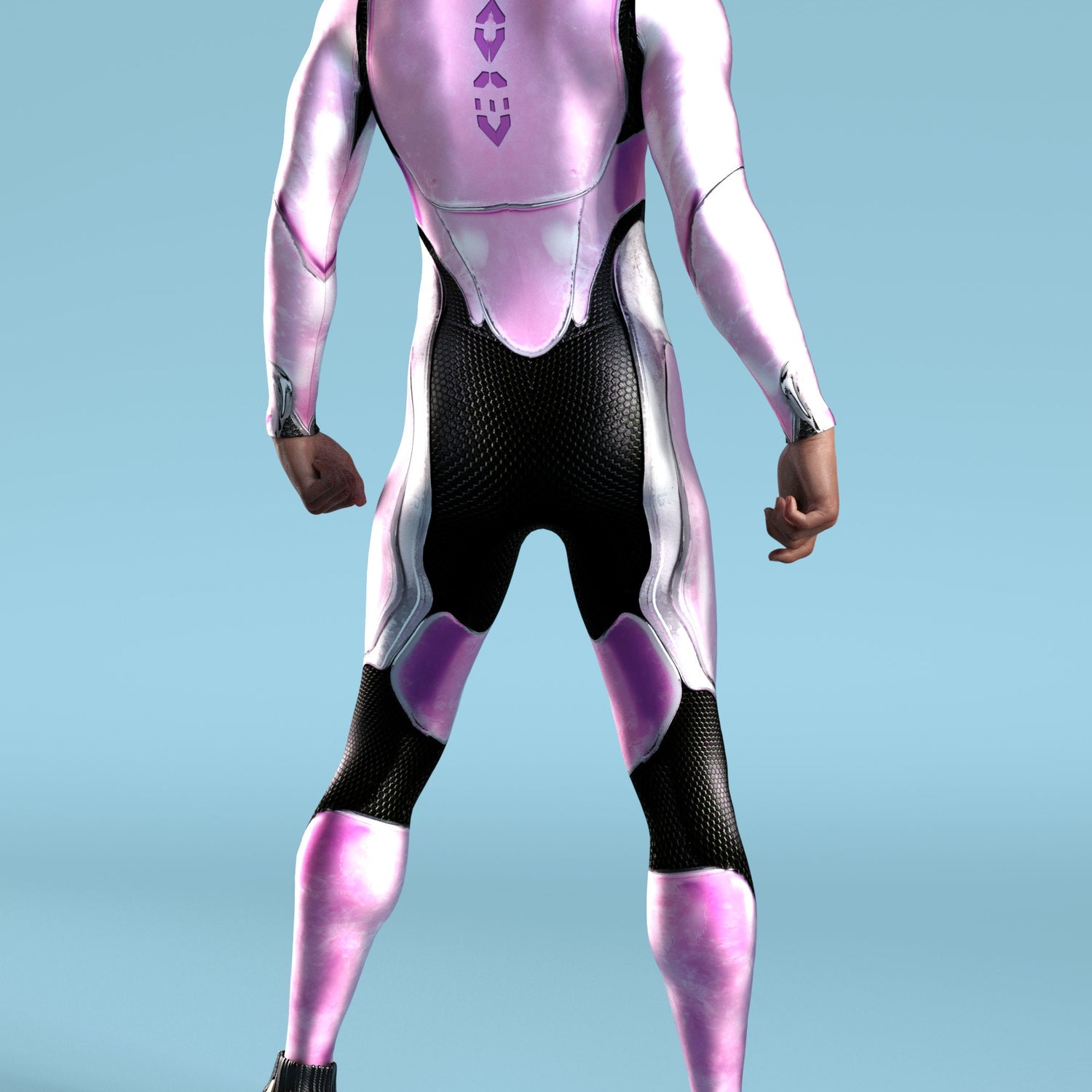 War Ranger Pink Male Costume Lycra