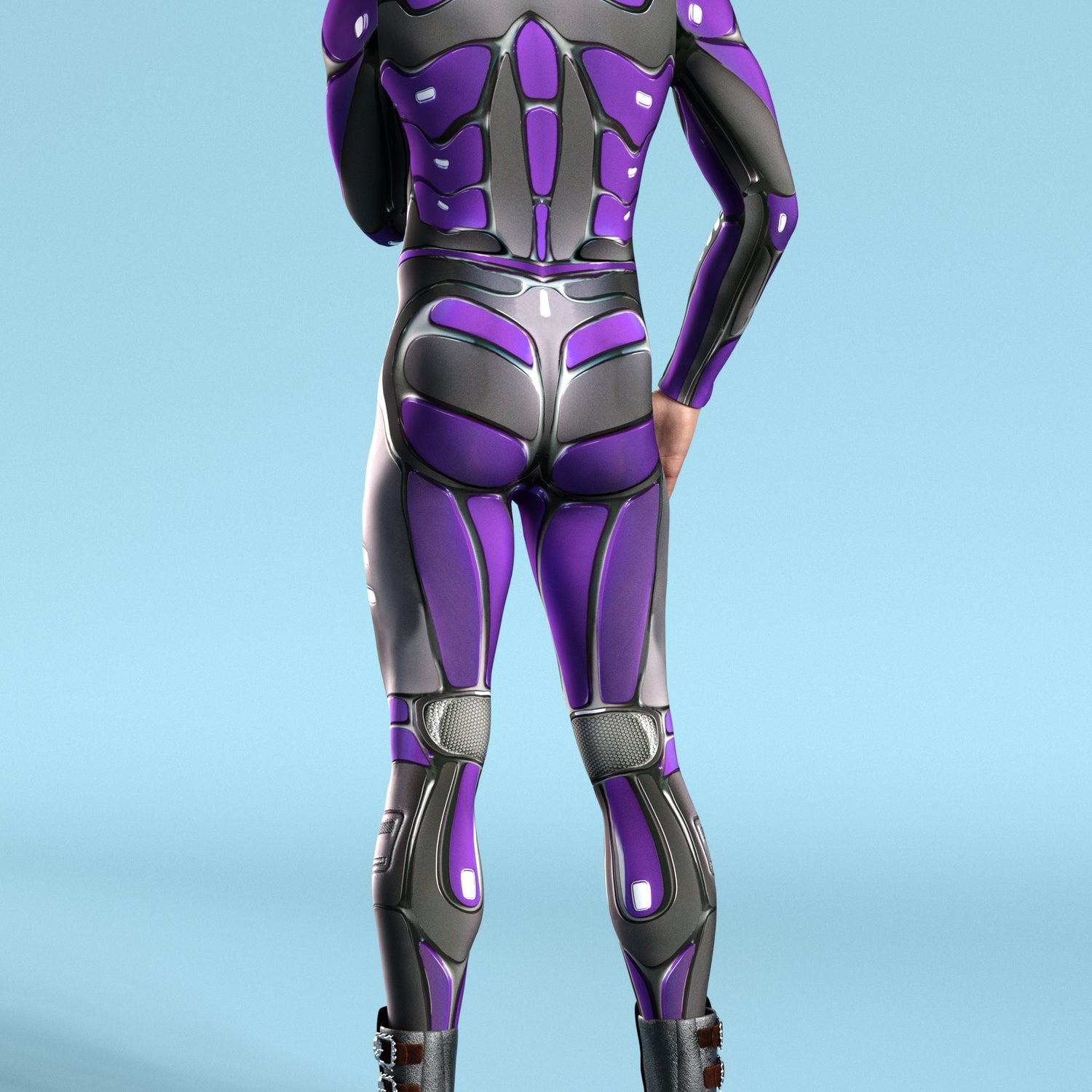 Hydrobot Purple Male Costume Lycra