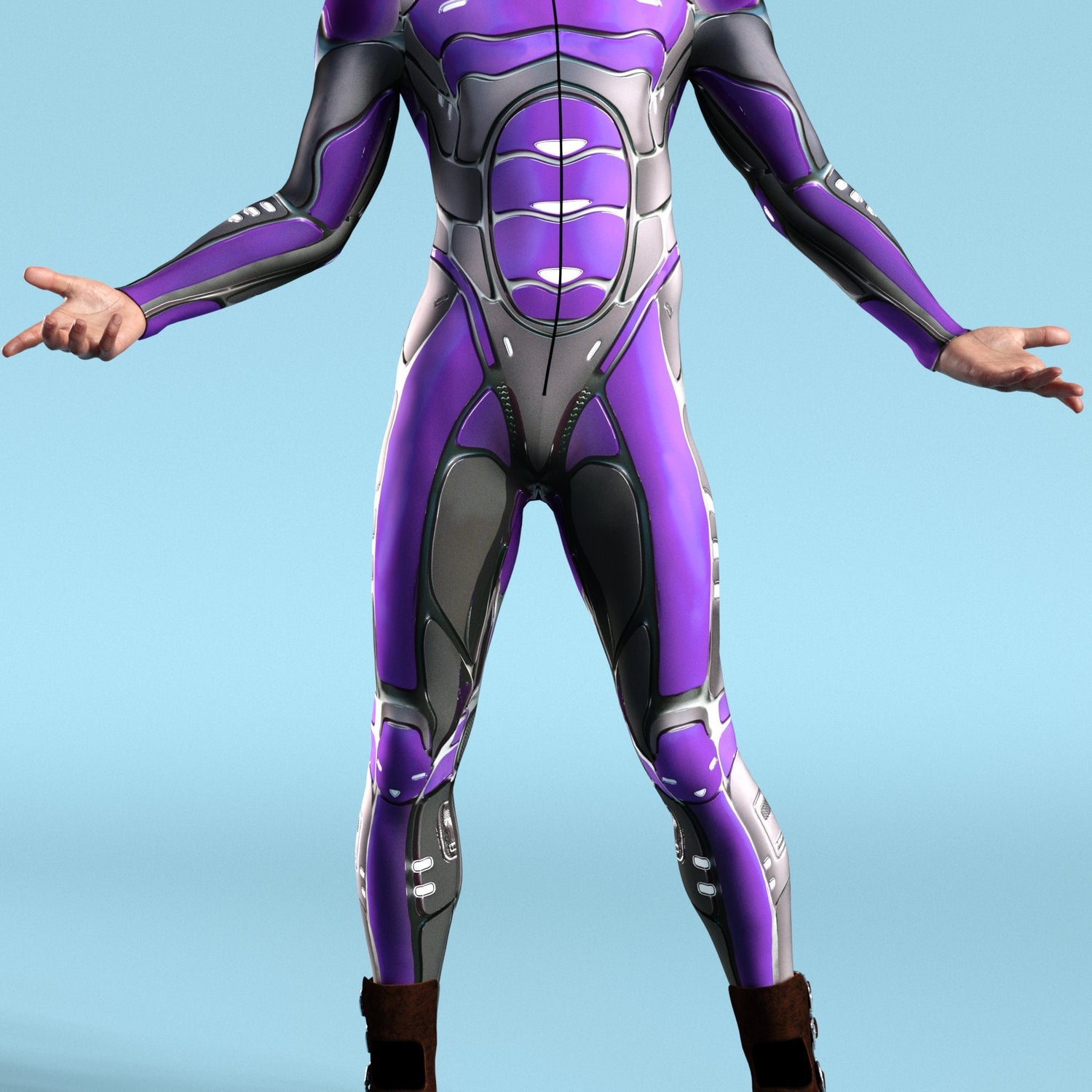 Hydrobot Purple Male Costume 3
