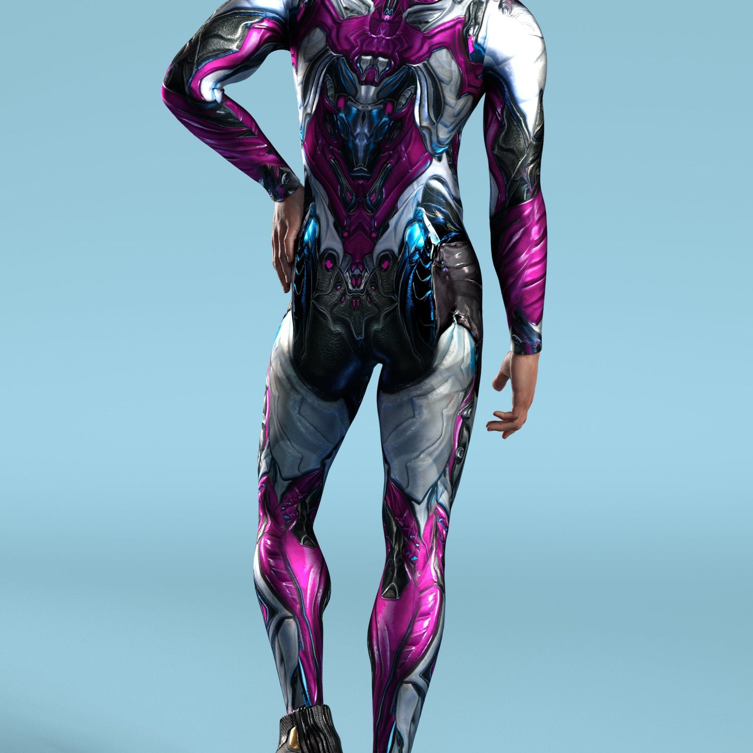 Purple Templar Male Costume Lycra