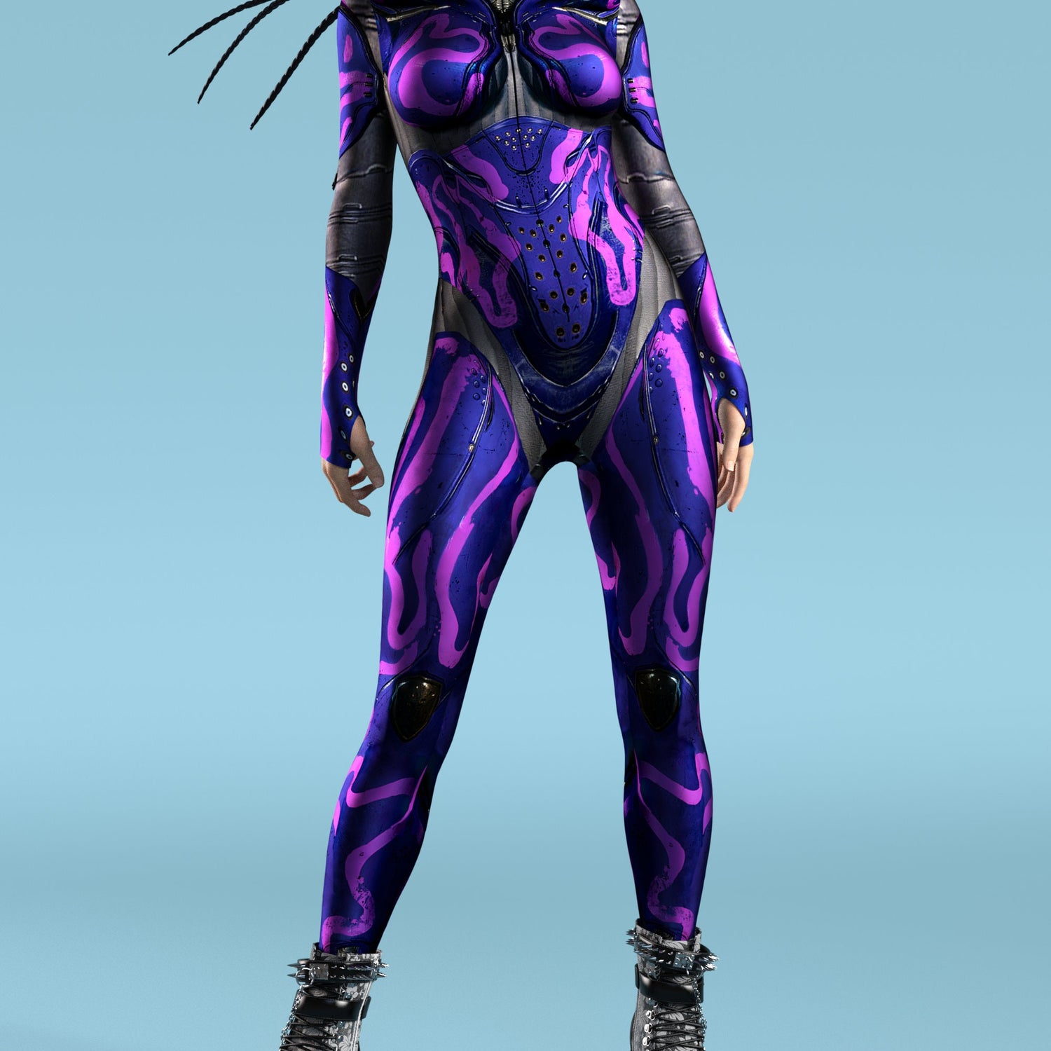 Dragoon Mech Rider Costume Purple