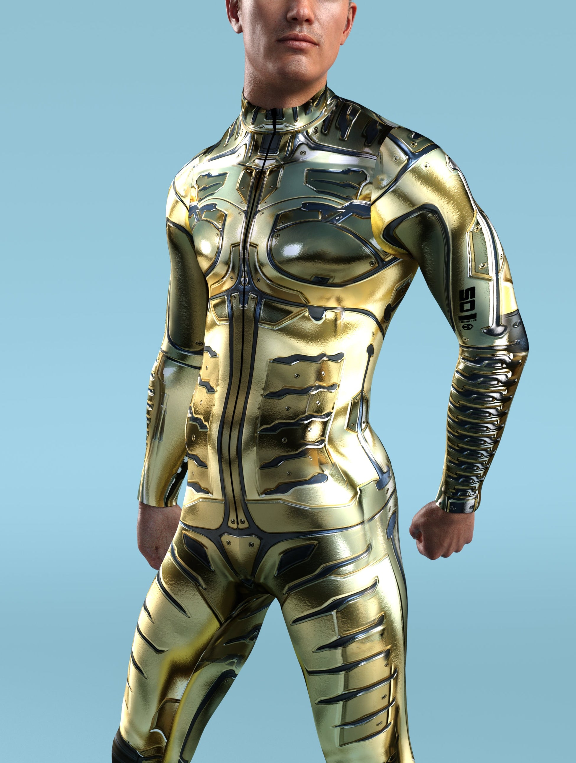 Gold Invader Male Costume 1