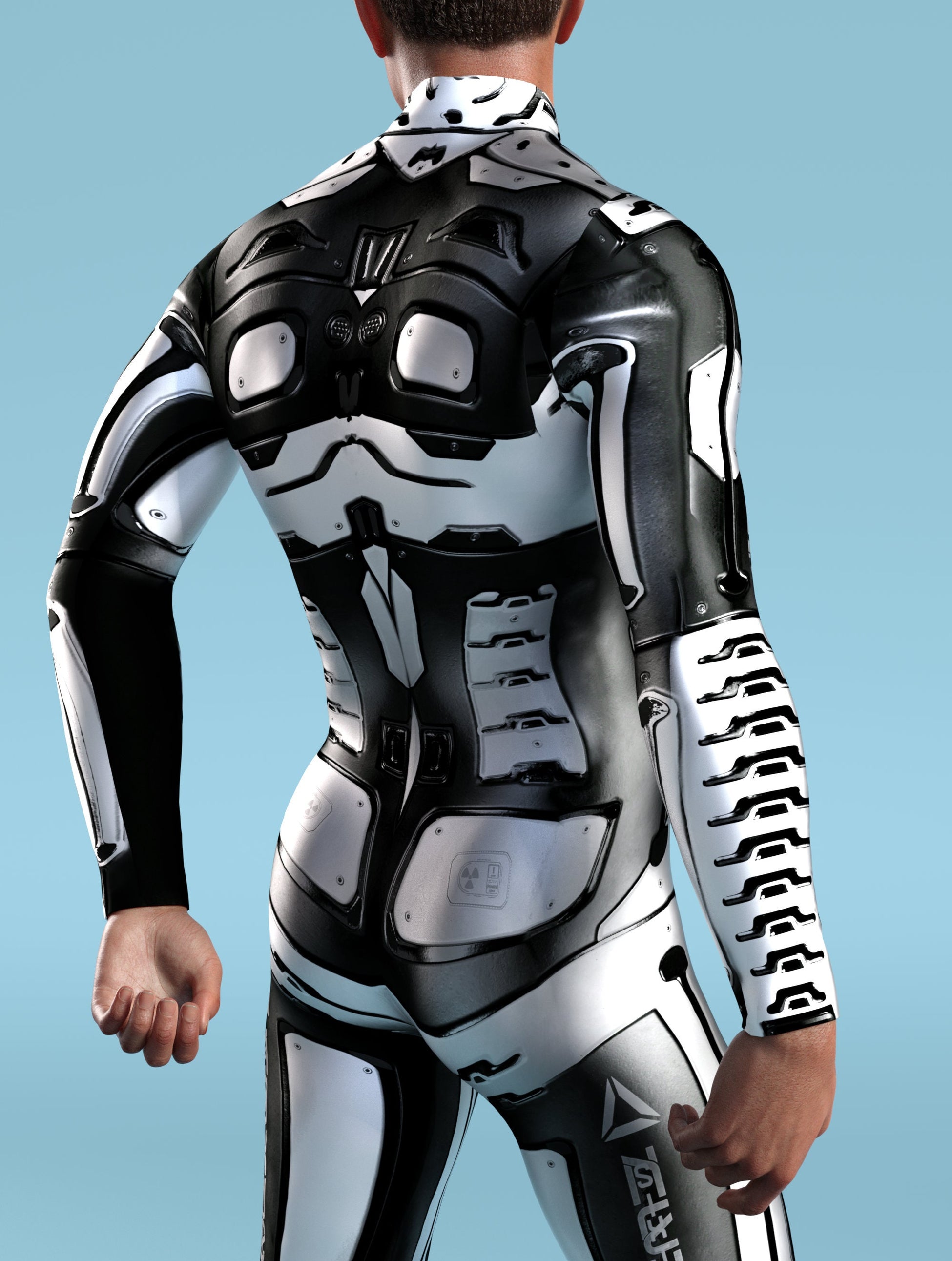 Invader Skin BnW Male Costume 2