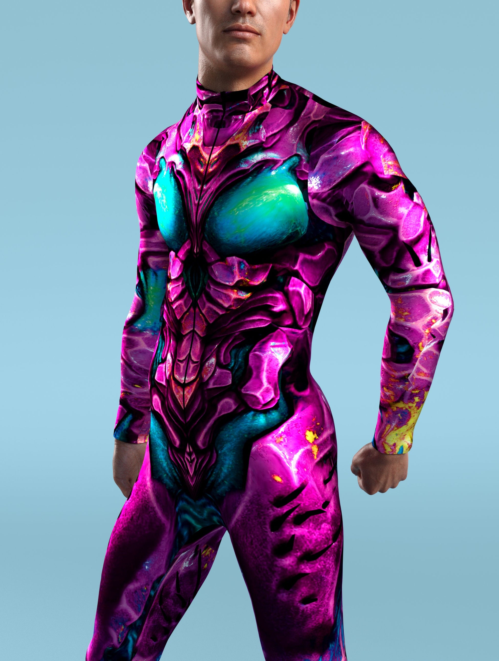 Kryptonian Armour Magenta Male Costume 1