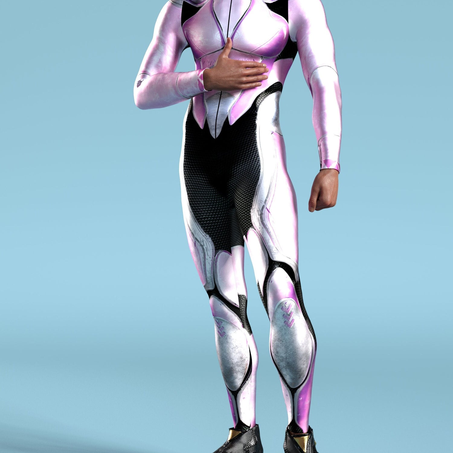 War Ranger Pink Male Costume Cosplay