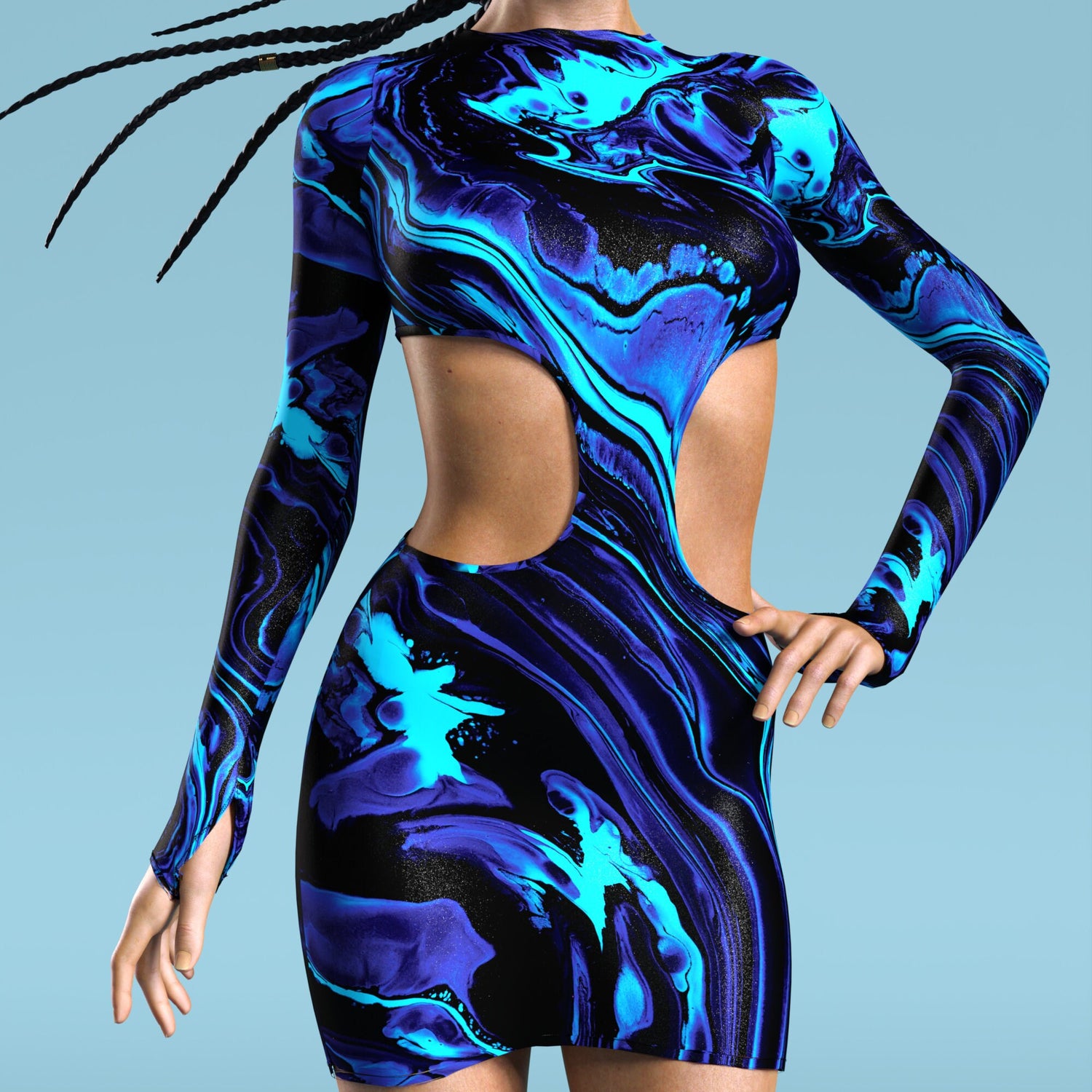 Women Bold Creature Side-Cutout Dress