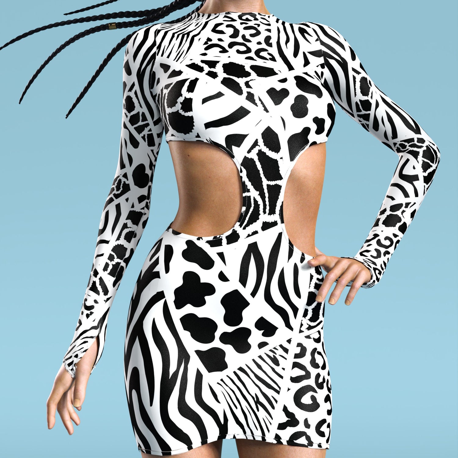 Women BnW Wilderness Side-Cutout Dress