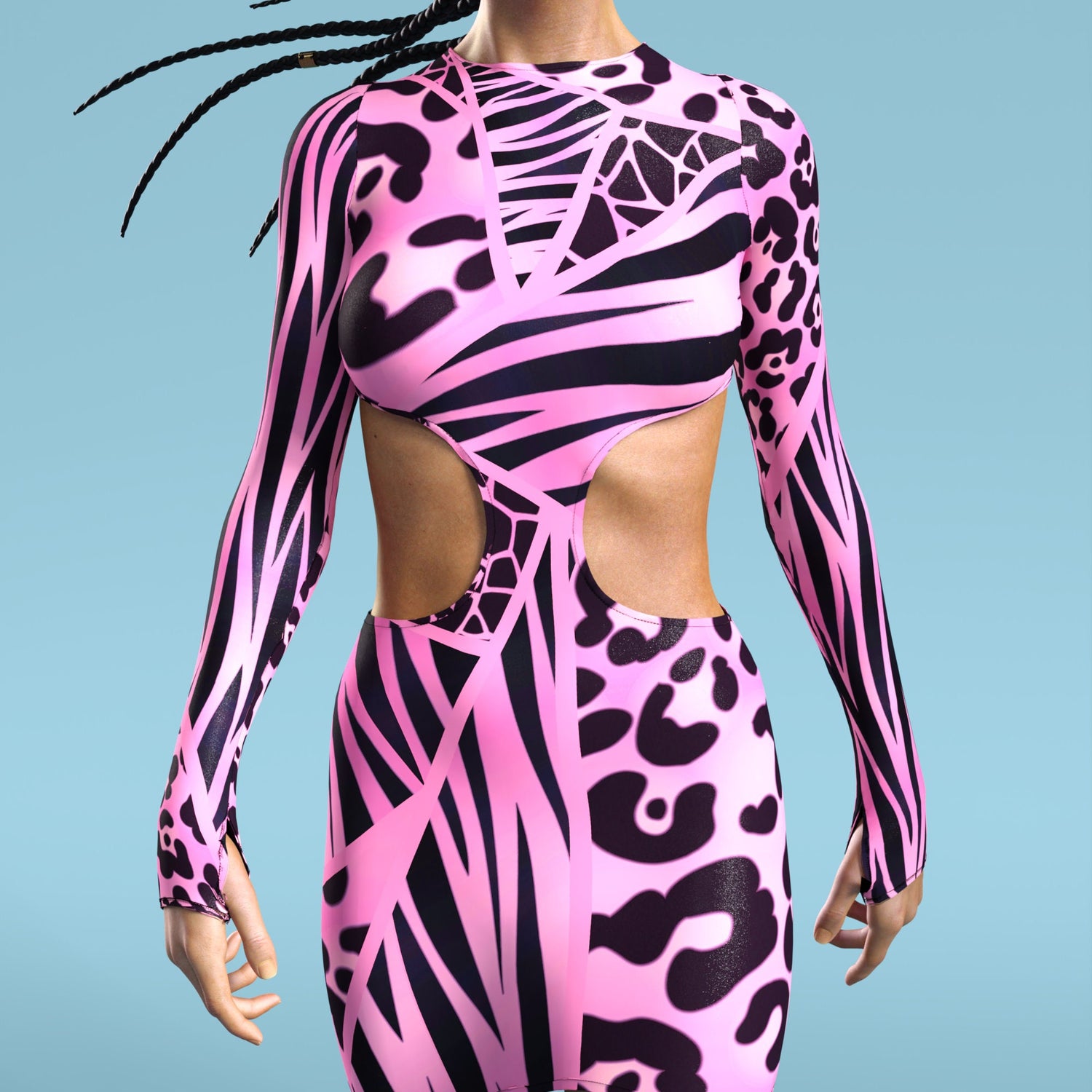 Wilderness Side-Cutout Dress Lycra