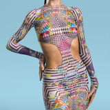 Exalted Mesh Side-Cutout Dress
