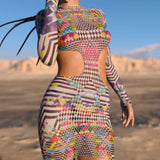Exalted Mesh Side-Cutout Dress