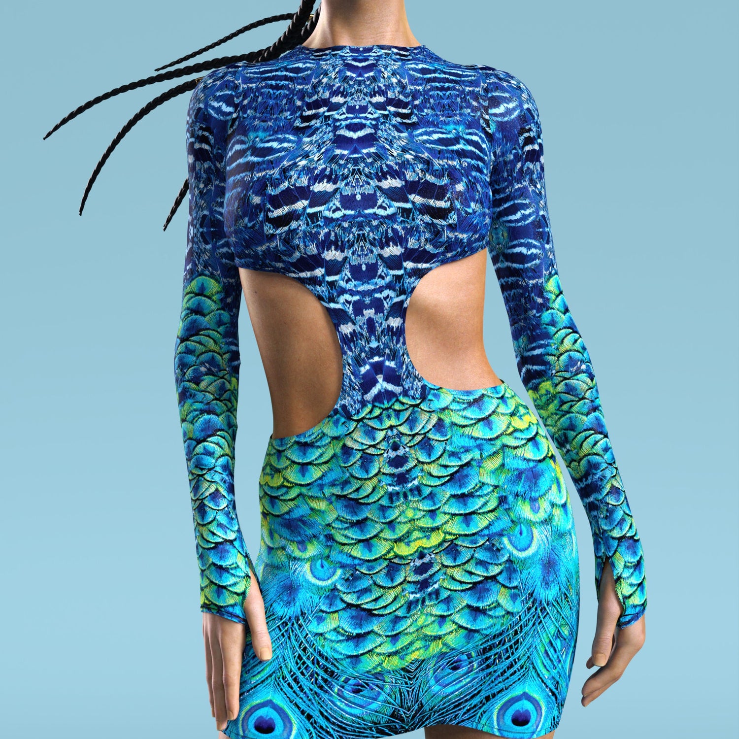 Peekok Side-Cutout Dress Lycra