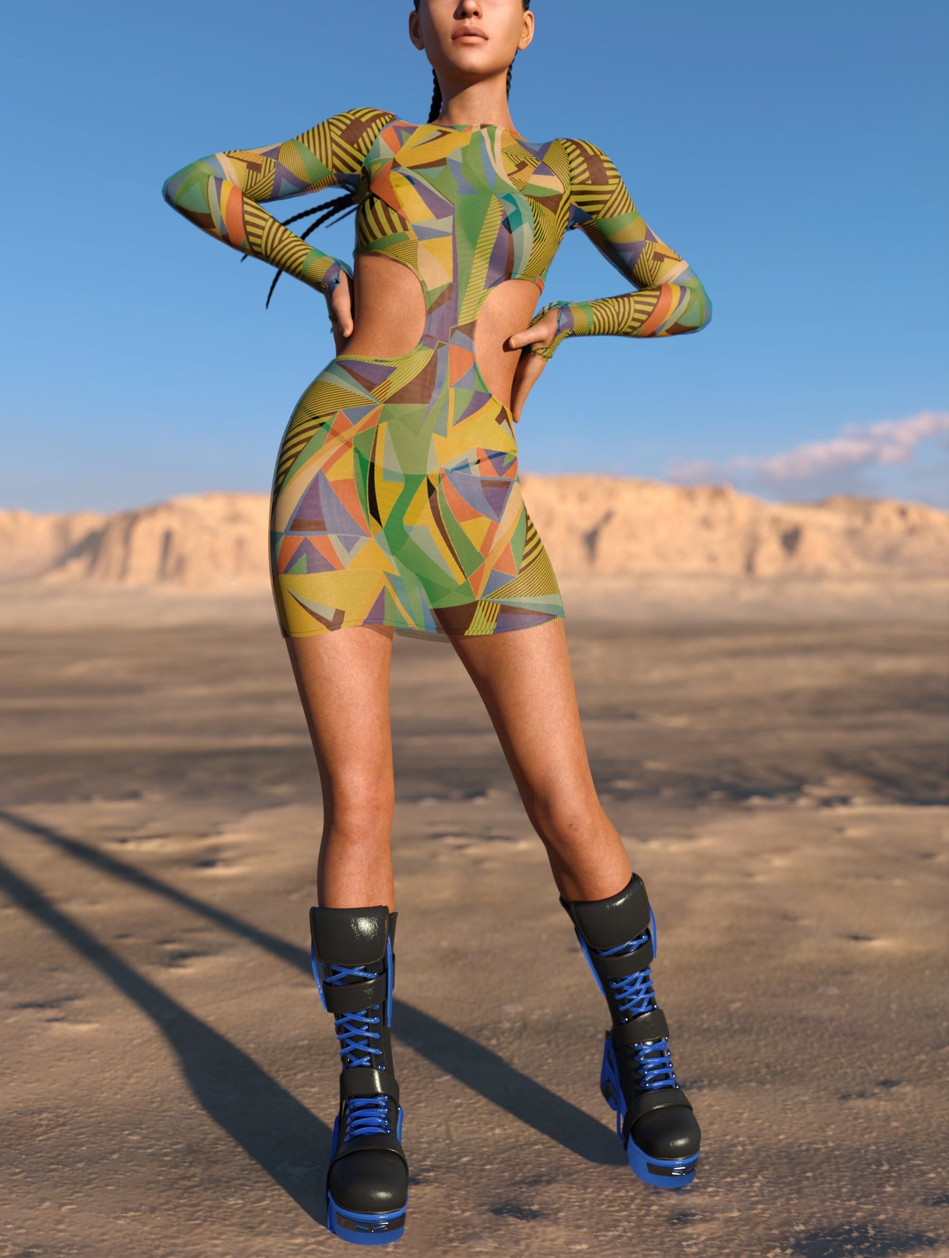 Jade Behemoth Mesh Side-Cutout Dress 2