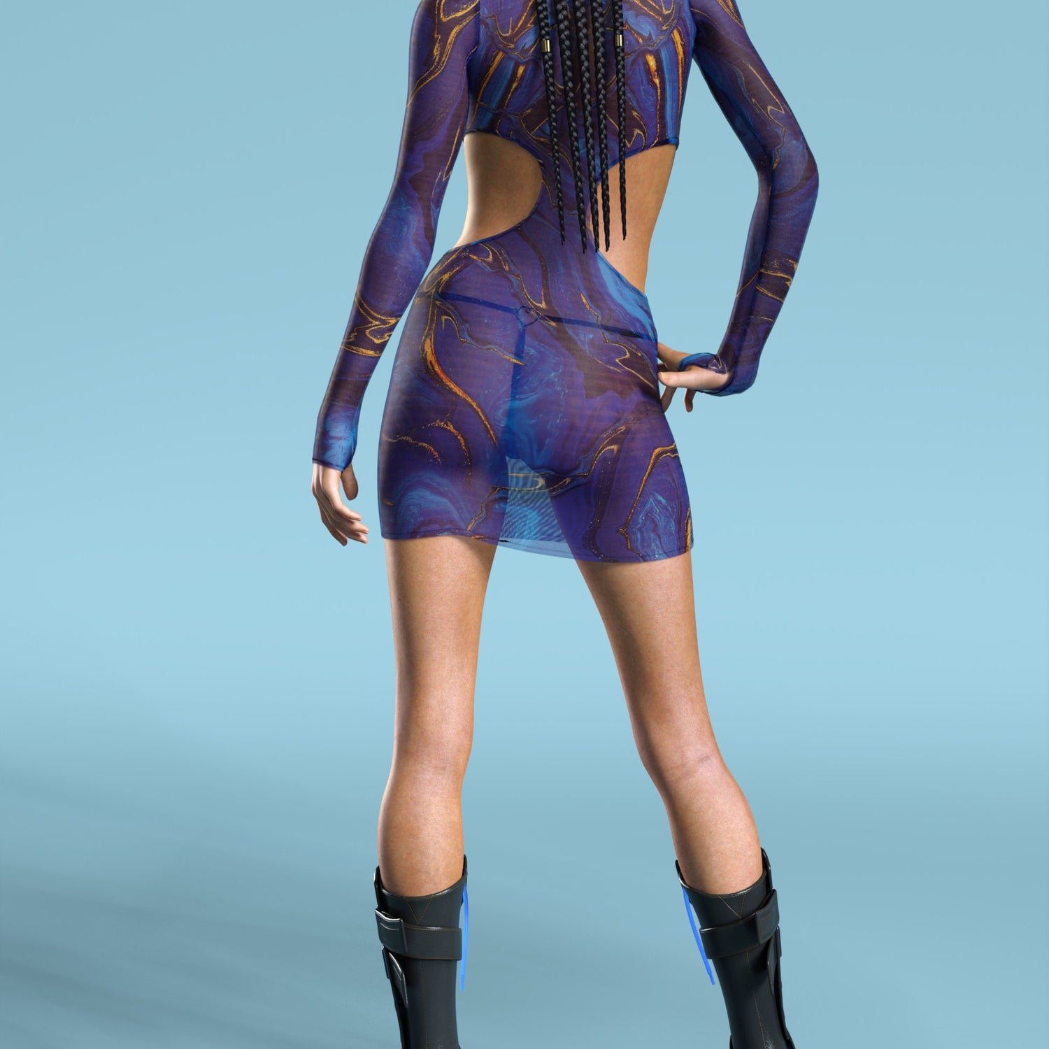 Rogue Mesh Side-Cutout Dress Festival, Club