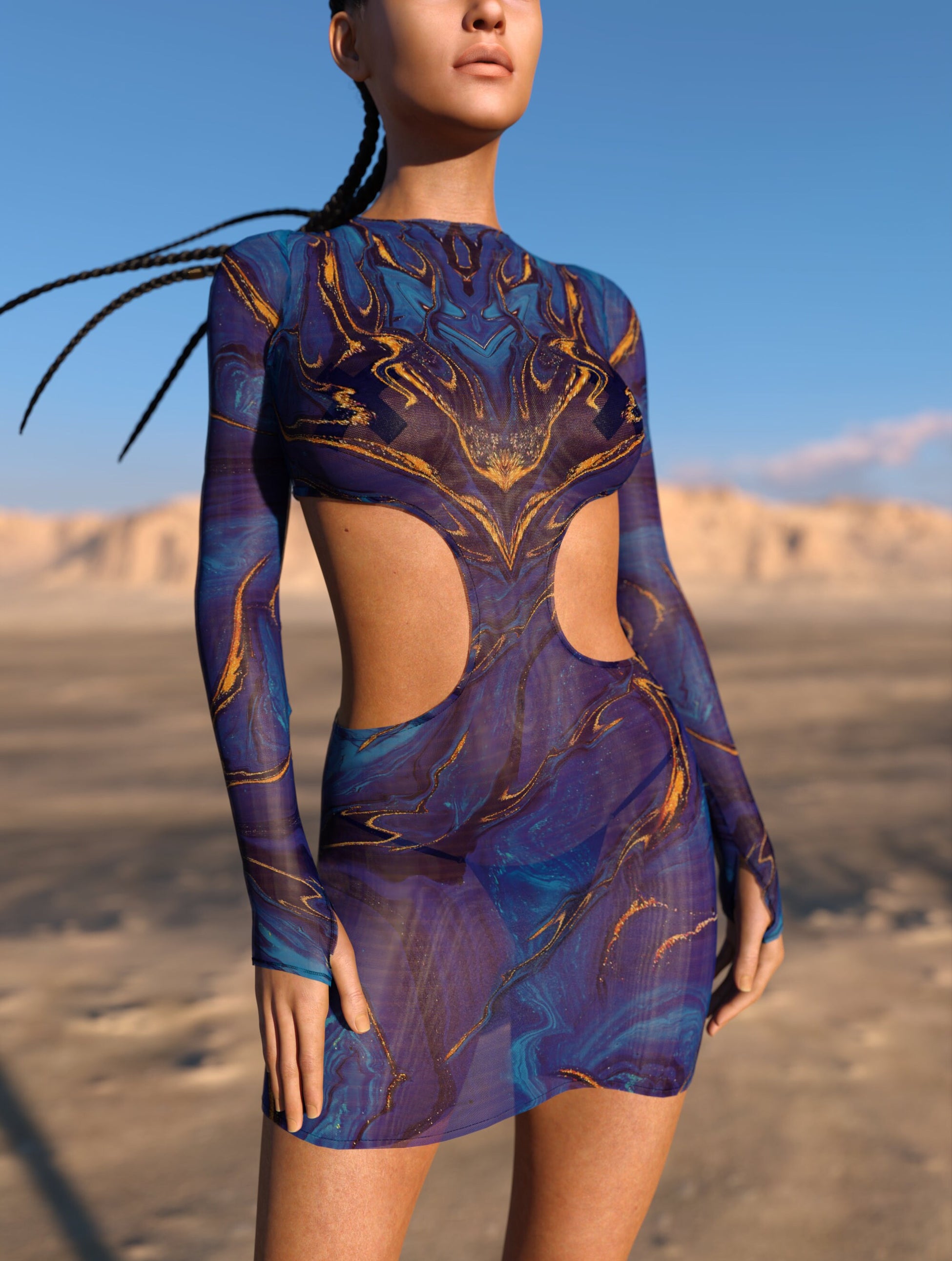 Rogue Mesh Side-Cutout Dress 1