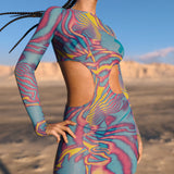 Tempest Mesh Side-Cutout Dress