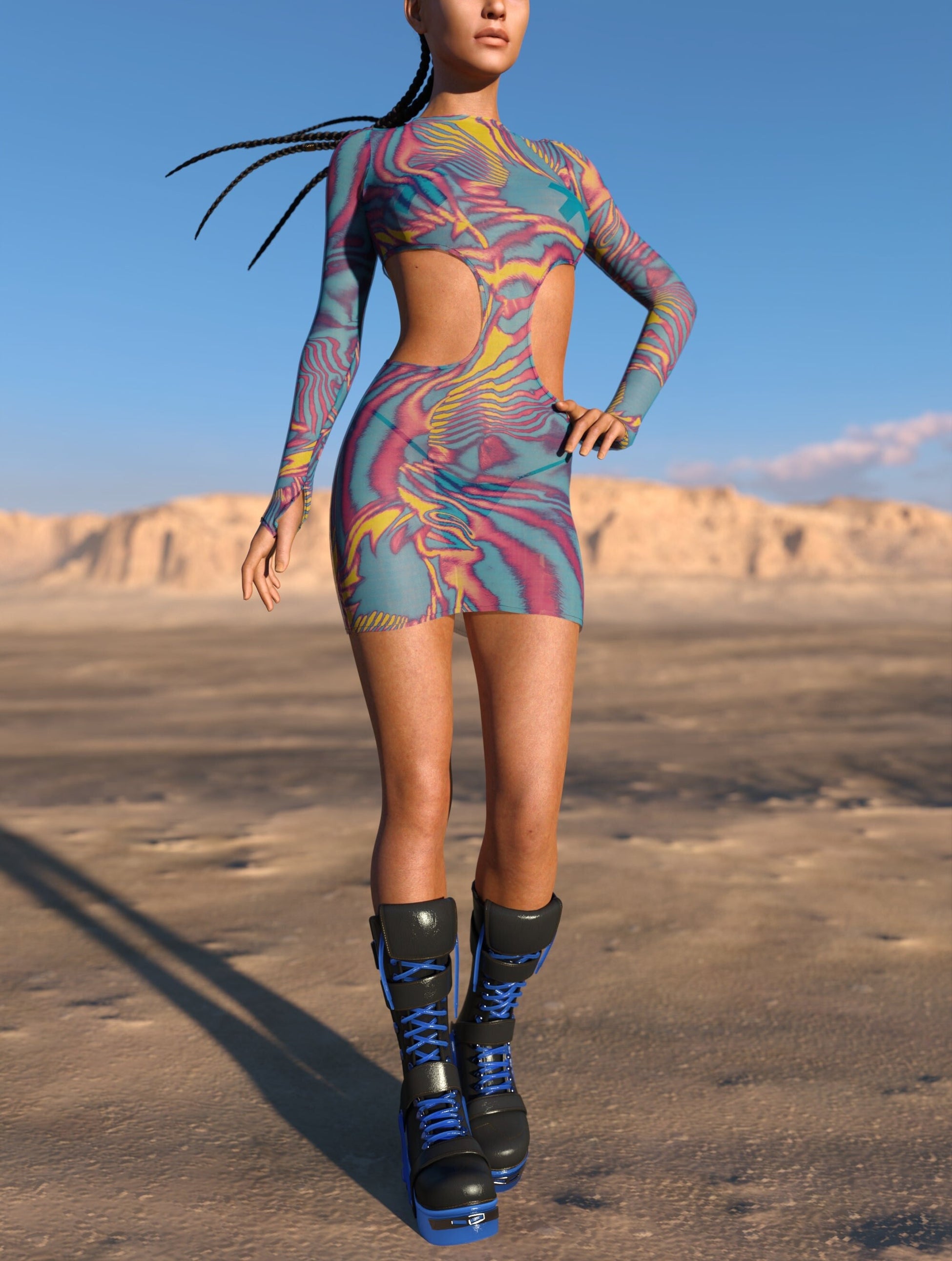 Tempest Mesh Side-Cutout Dress 2