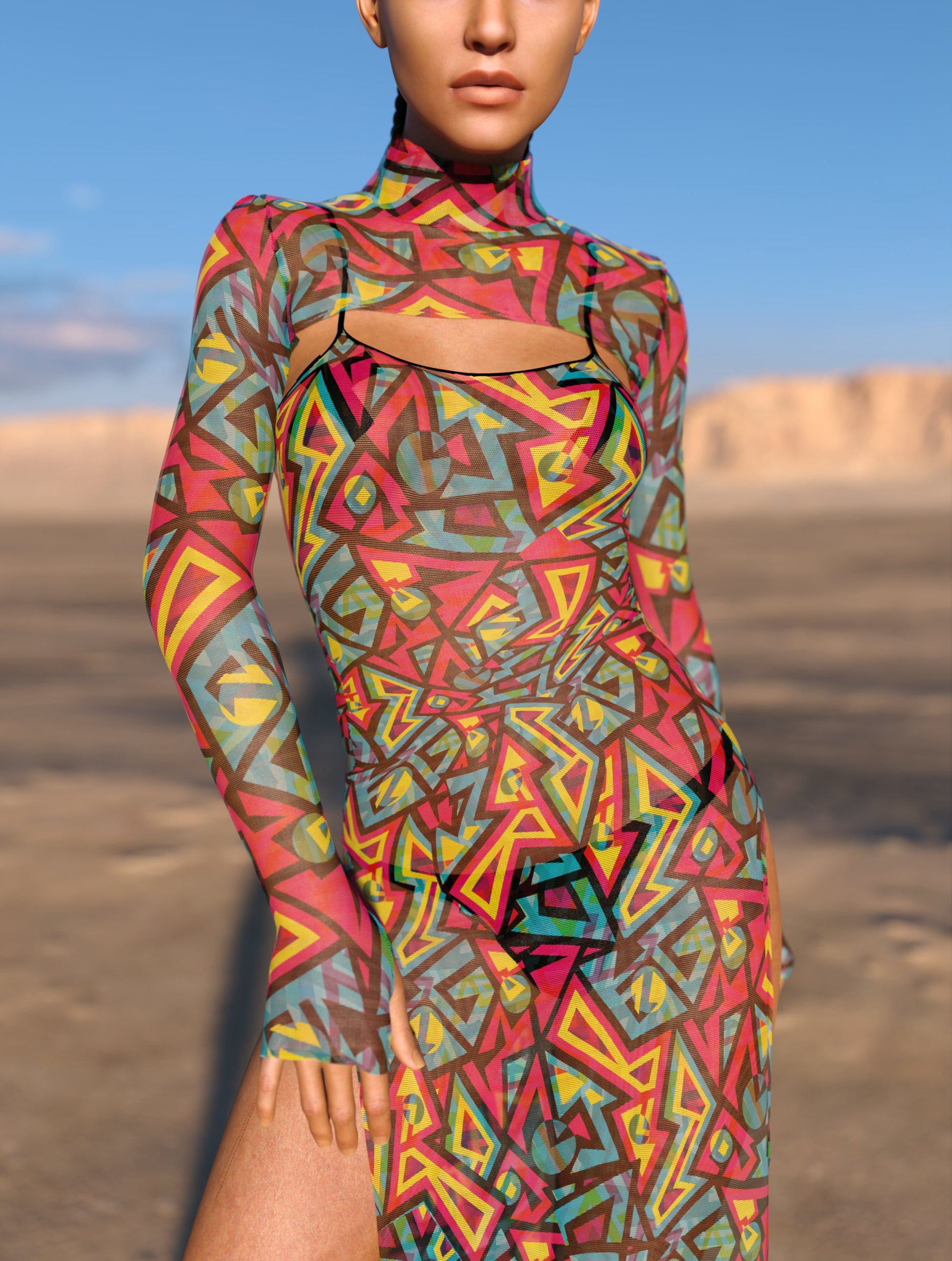 Bazaar Mesh Shrug Dress 1