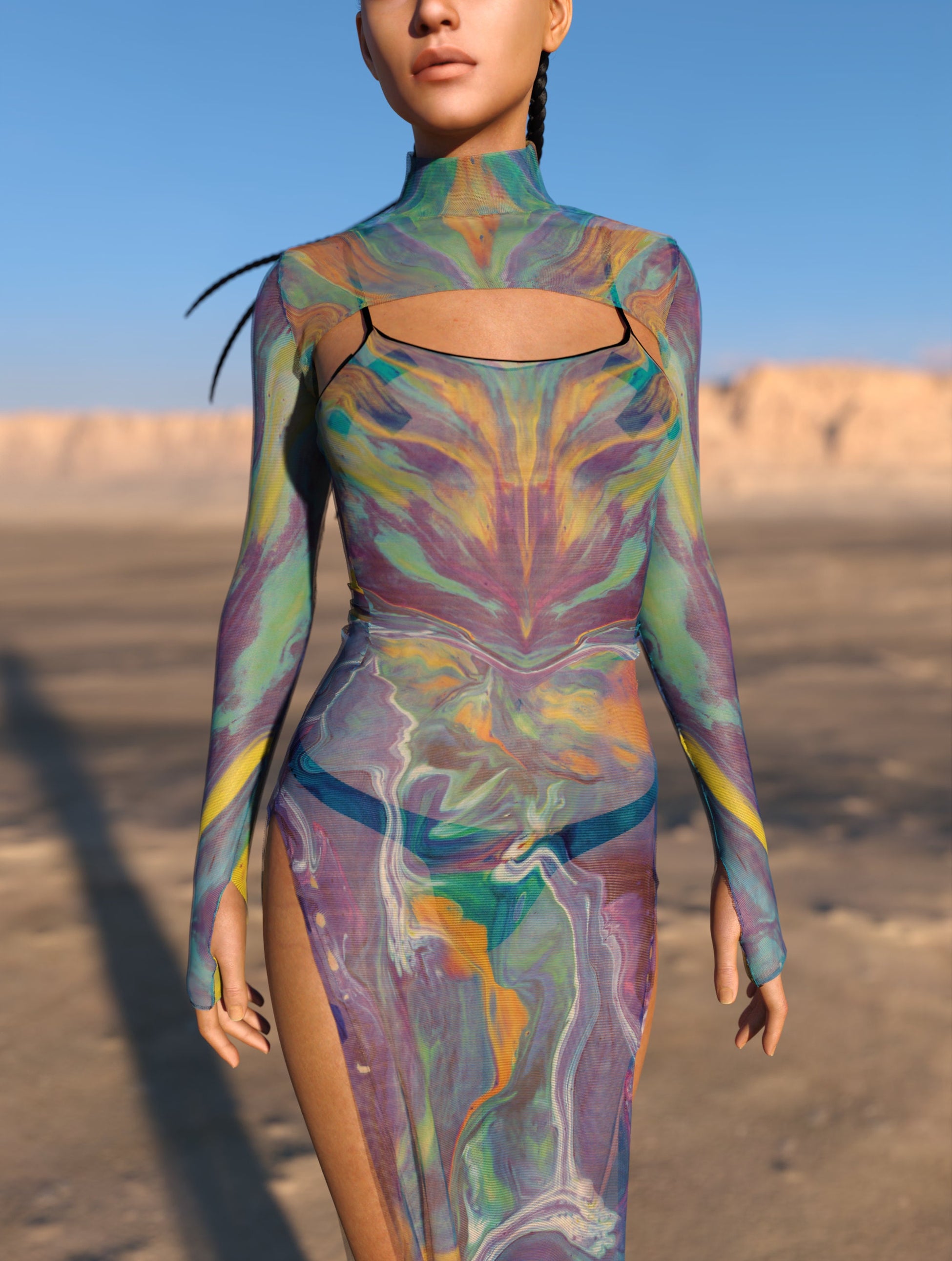 Folie Mesh Shrug Dress 1