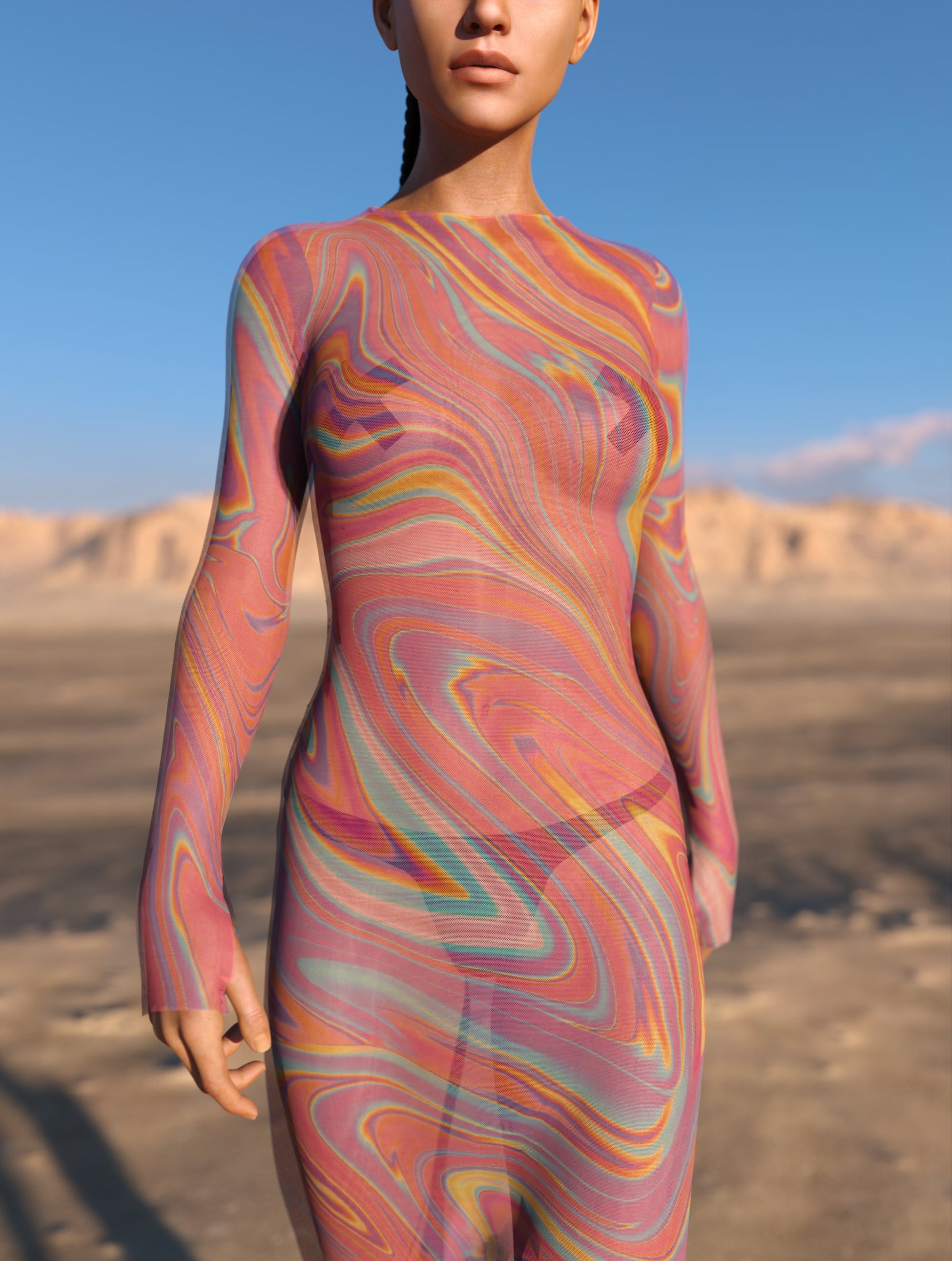 Ivresse Mesh Single Cut Dress 1