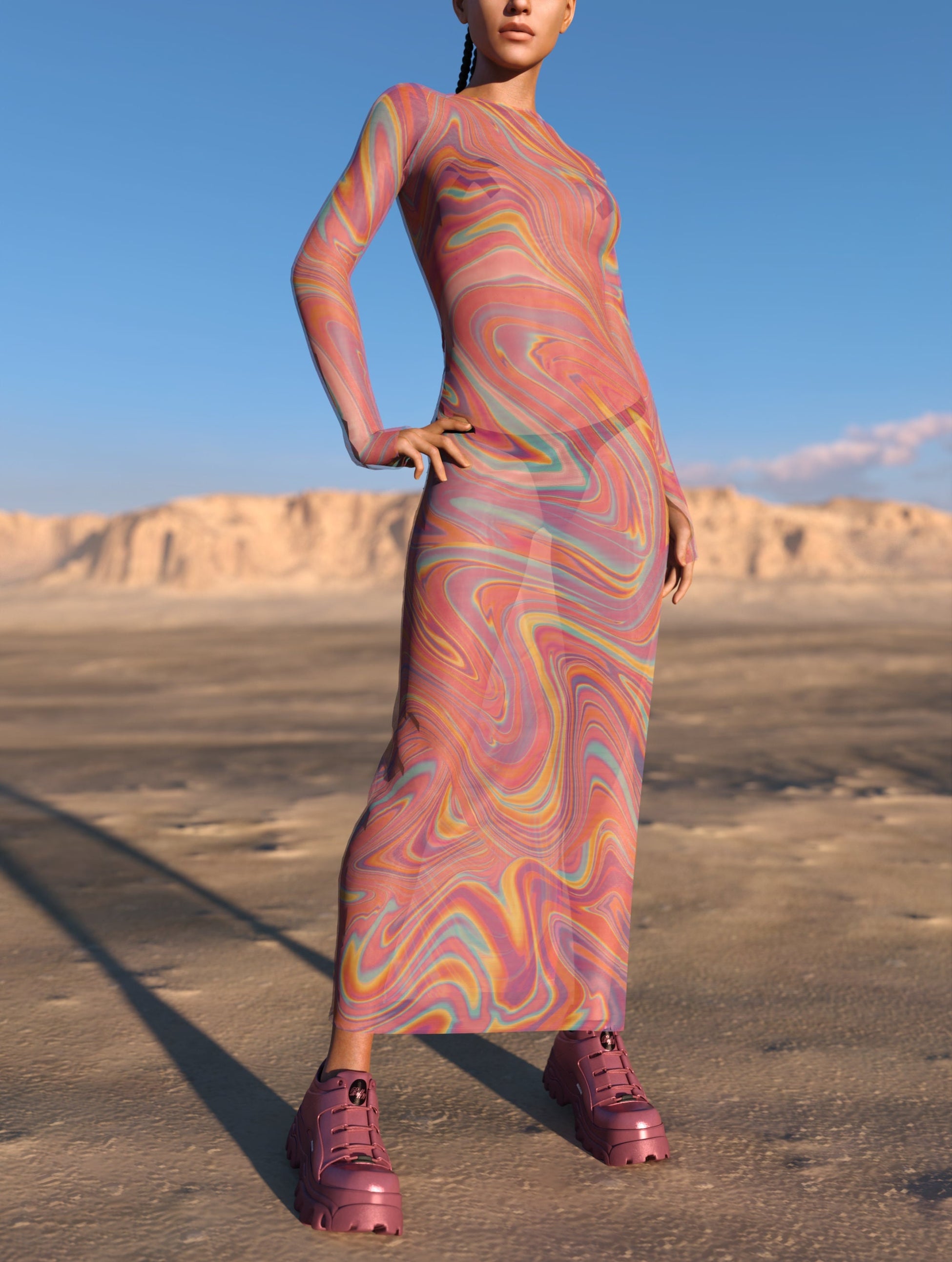 Ivresse Mesh Single Cut Dress 2
