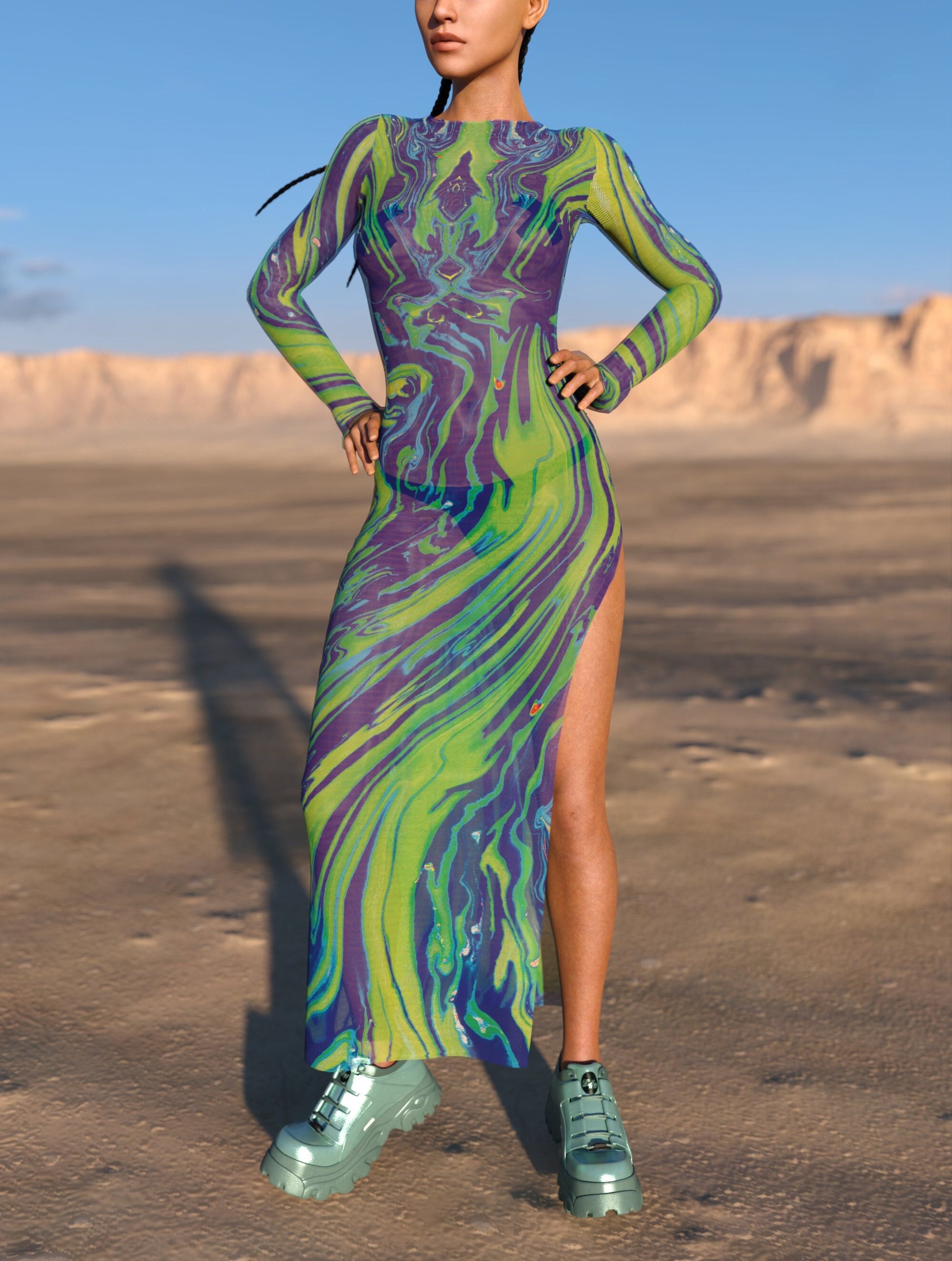 Chushy Mesh Single Cut Dress 2
