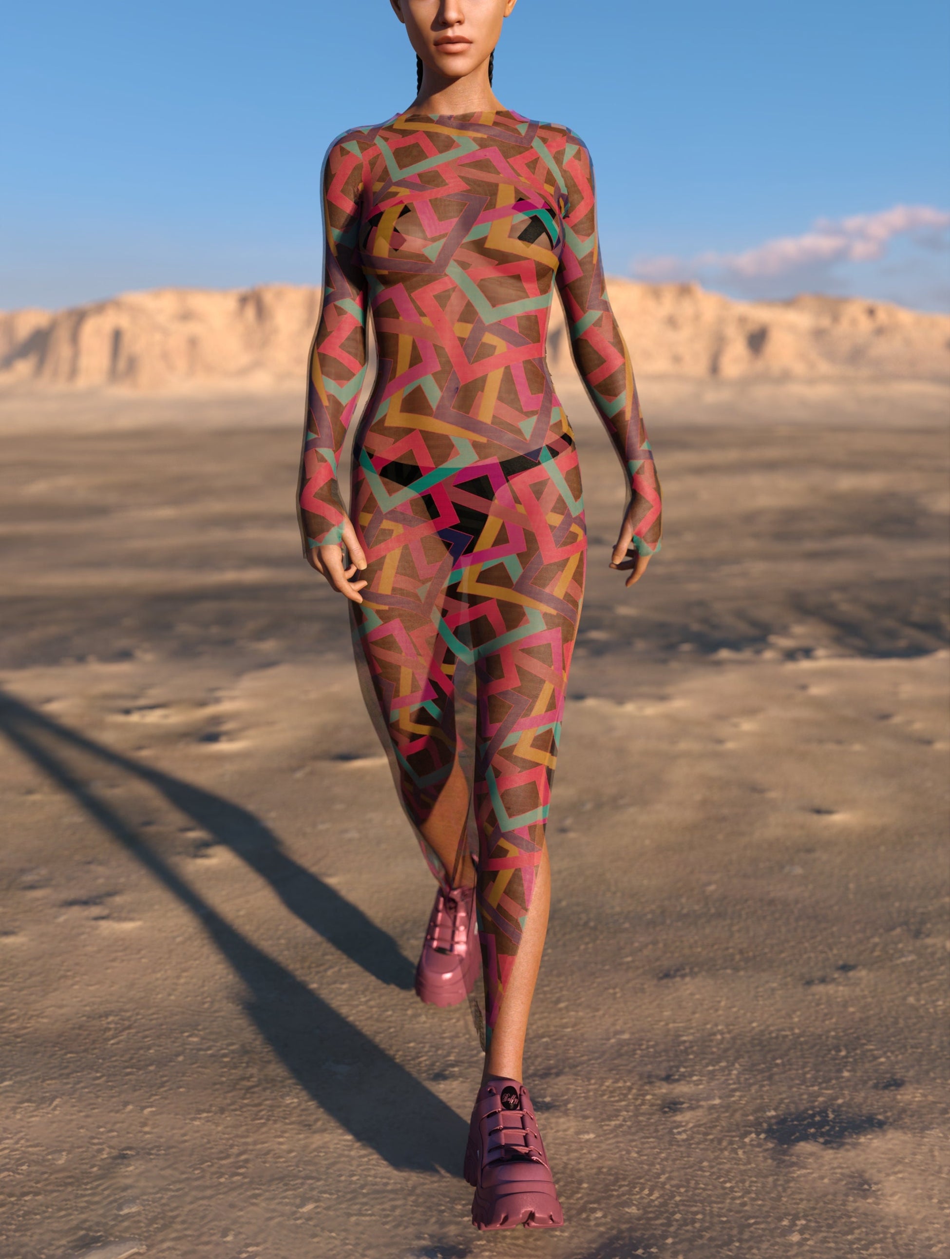 Enigma Mesh Single Cut Dress 2