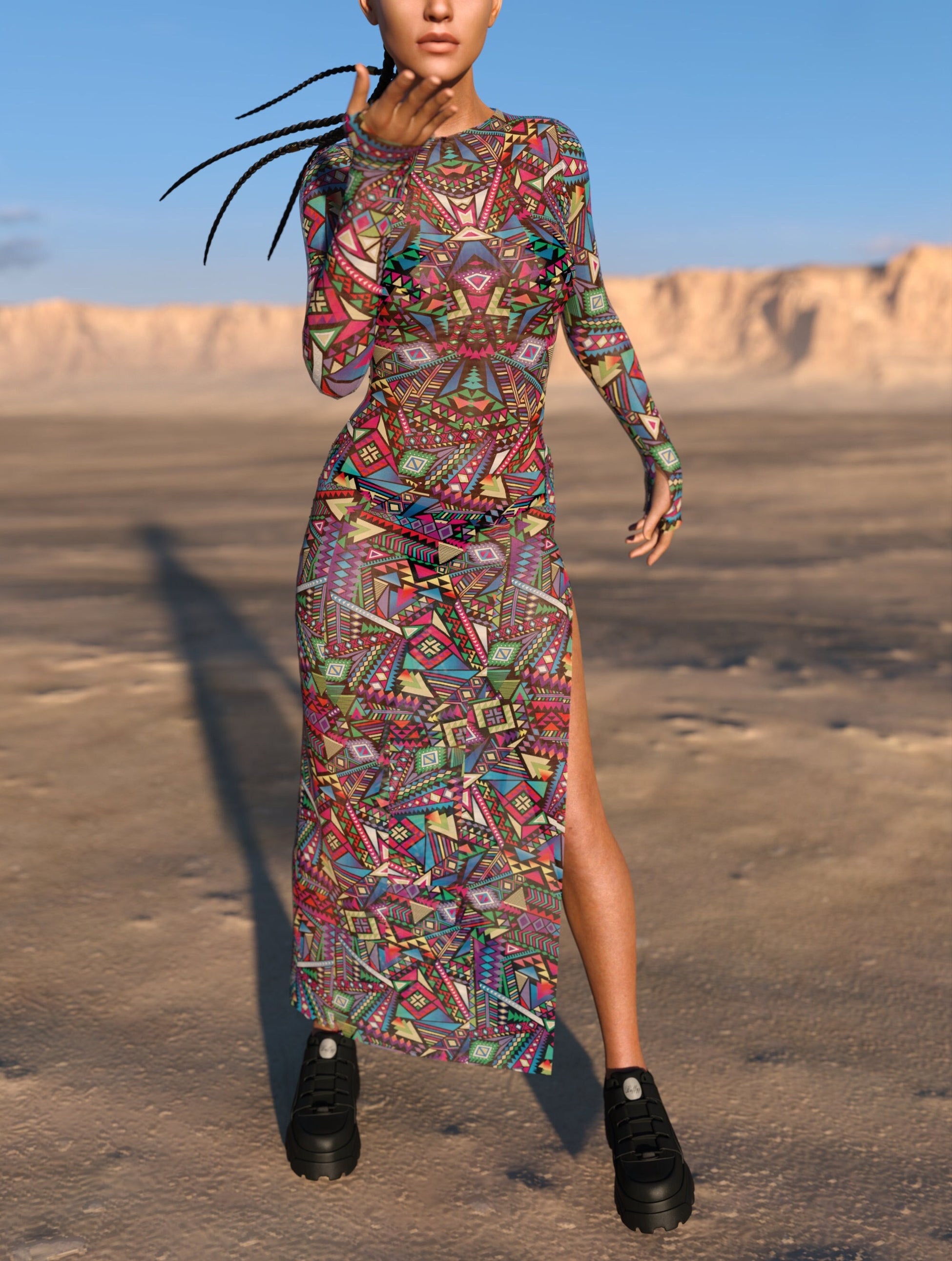 Pandemonium Mesh Single Cut Dress 2