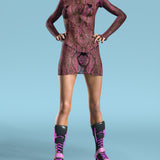 Pink MF Mesh Short Dress