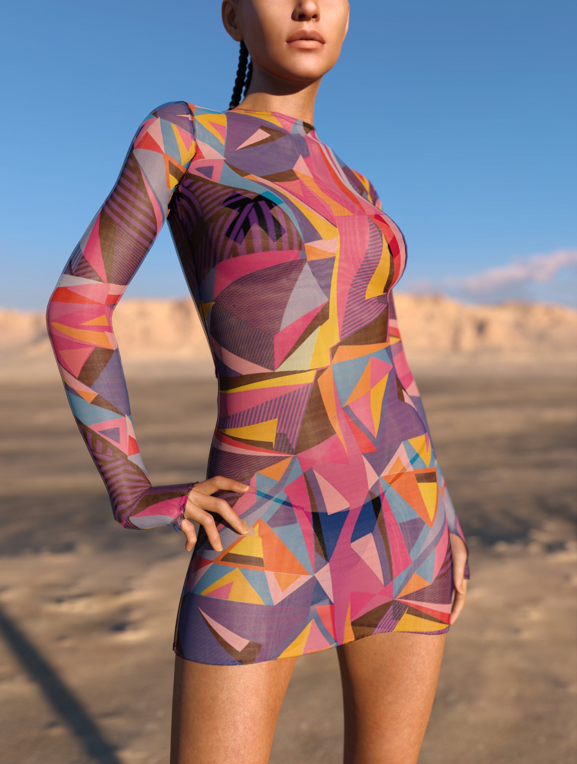 Violet Behemoth Mesh Short Dress 1