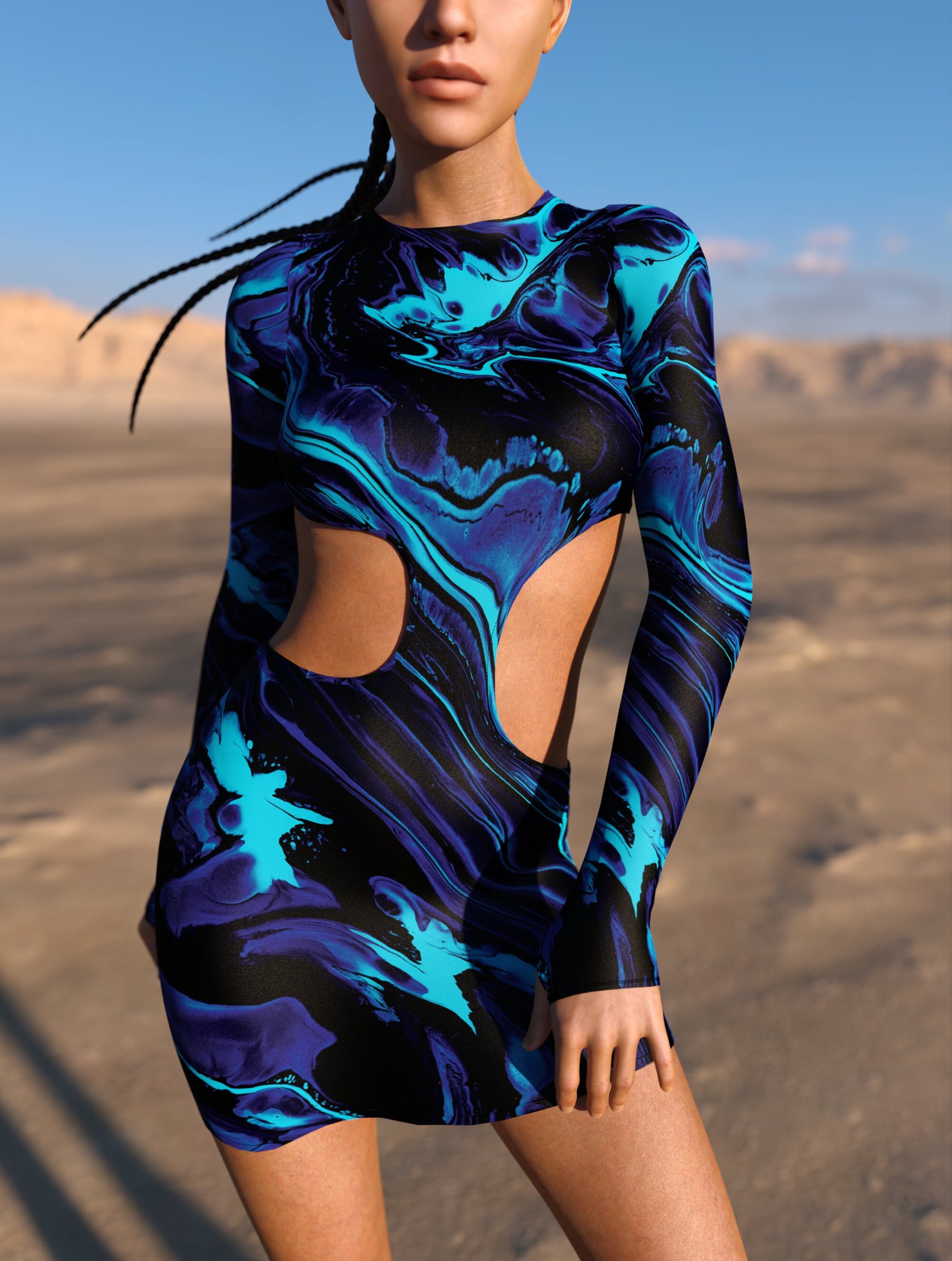 Bold Creature Side-Cutout Dress 1
