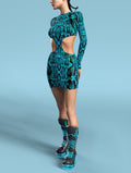 Blue Shananagans Side-Cutout Dress