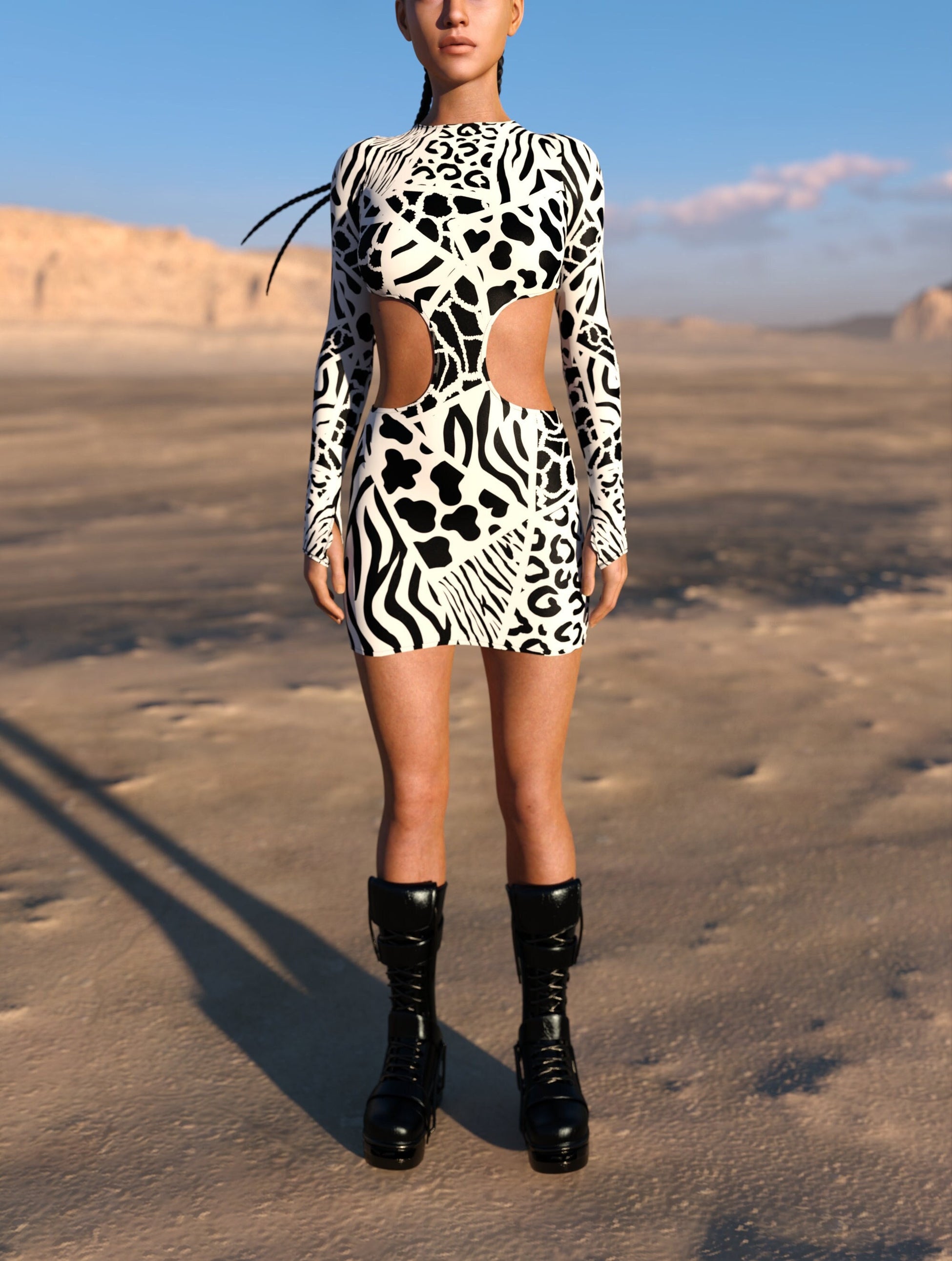 BnW Wilderness Side-Cutout Dress 2