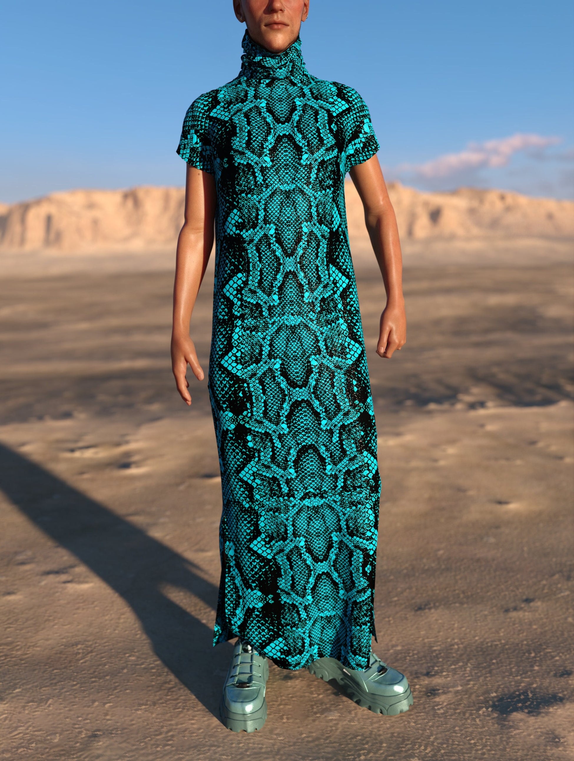 Blue Shananagans Male Dust Collar Dress 2