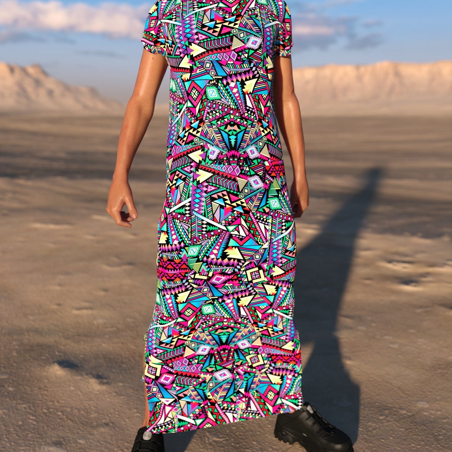 Pandemonium Male Dust Collar Dress Rainbow