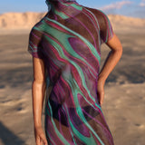 Liquid Steel Mesh Male Dust Collar Dress