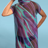 Liquid Steel Mesh Male Dust Collar Dress