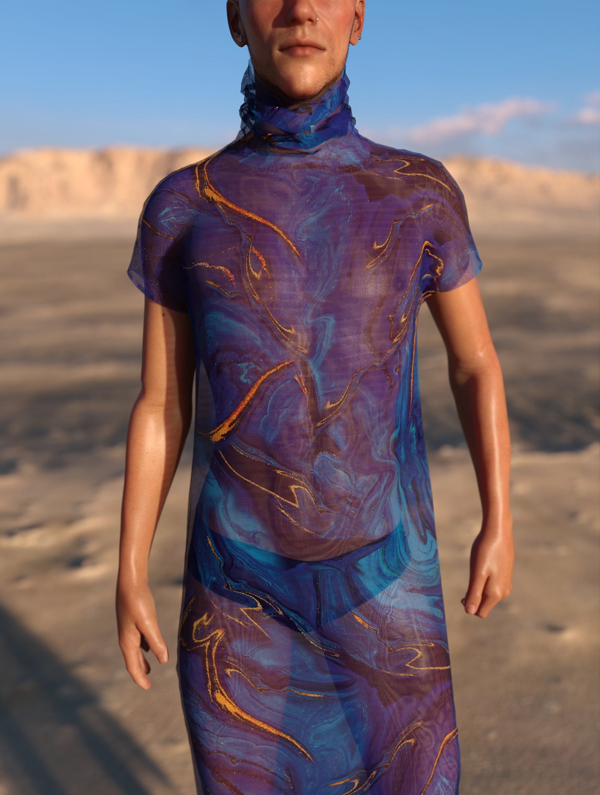 Rogue Mesh Male Dust Collar Dress 1