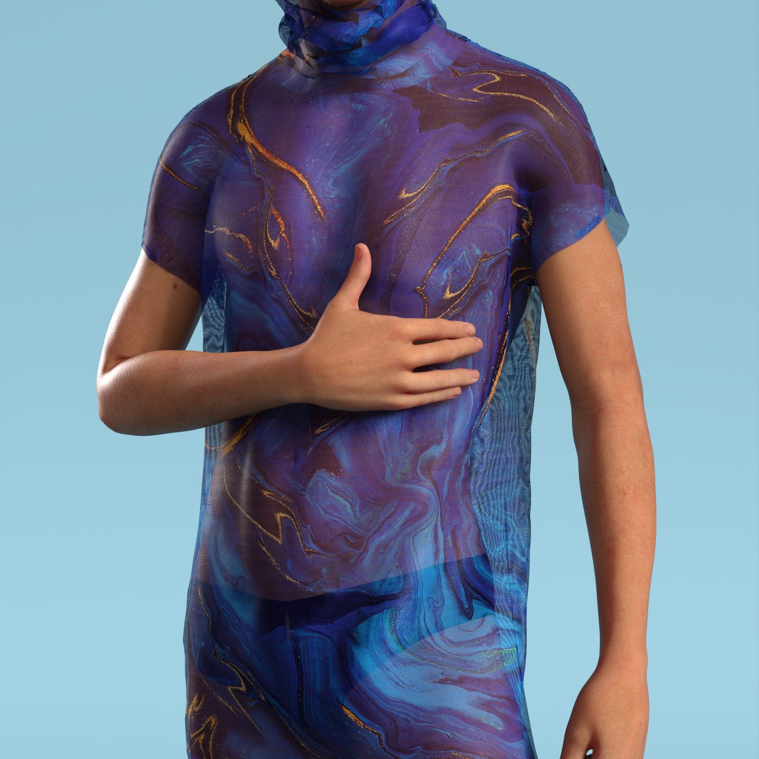 Rogue Mesh Male Dust Collar Dress Mesh