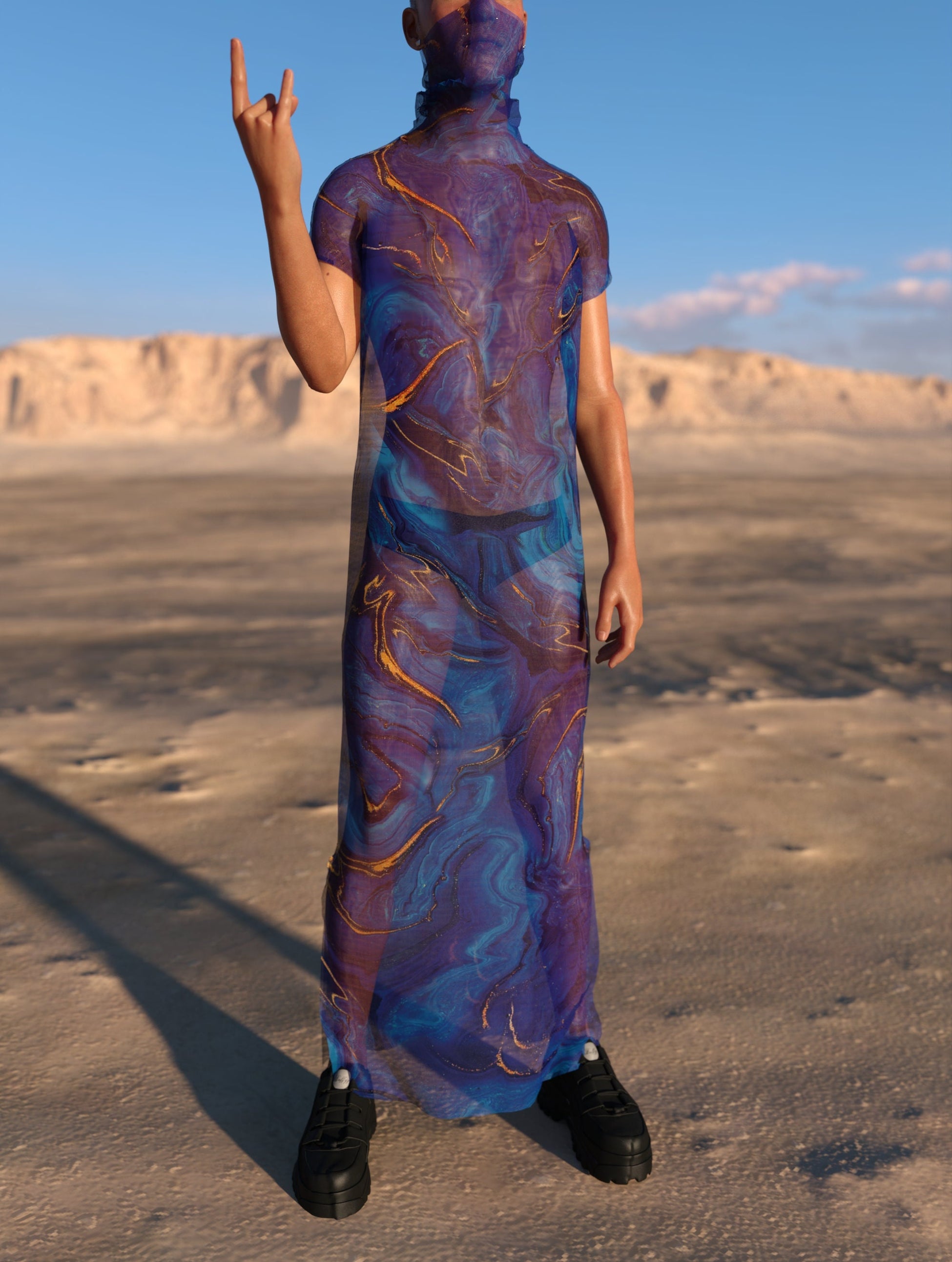 Rogue Mesh Male Dust Collar Dress 2