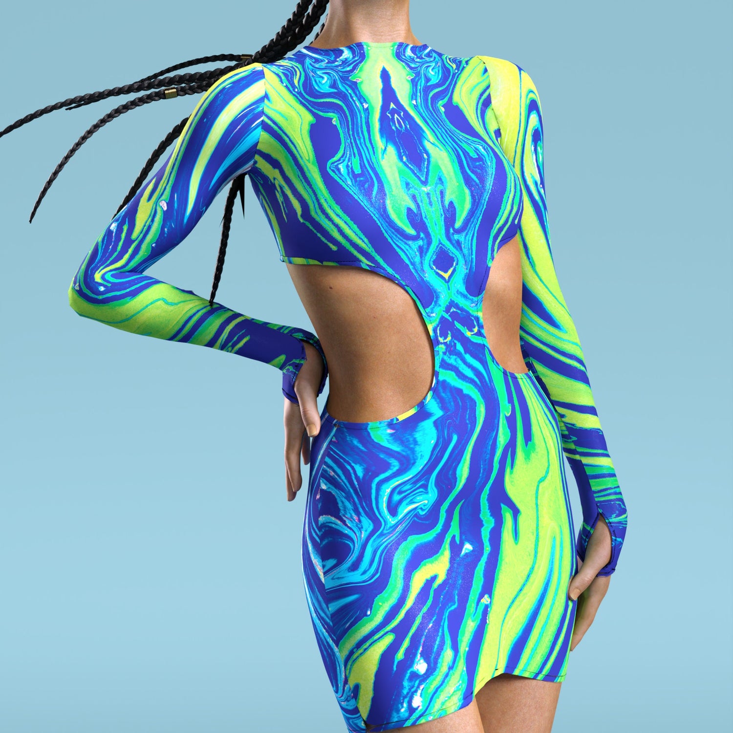 Chushy Side-Cutout Dress Lycra